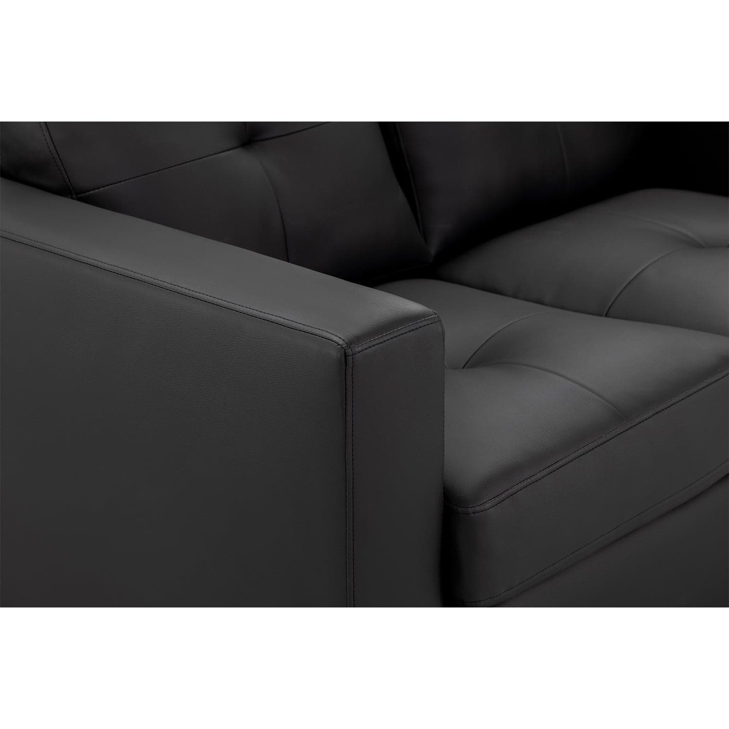 Kew Two Seater Sofa in Black - armrest view (7023849472064)