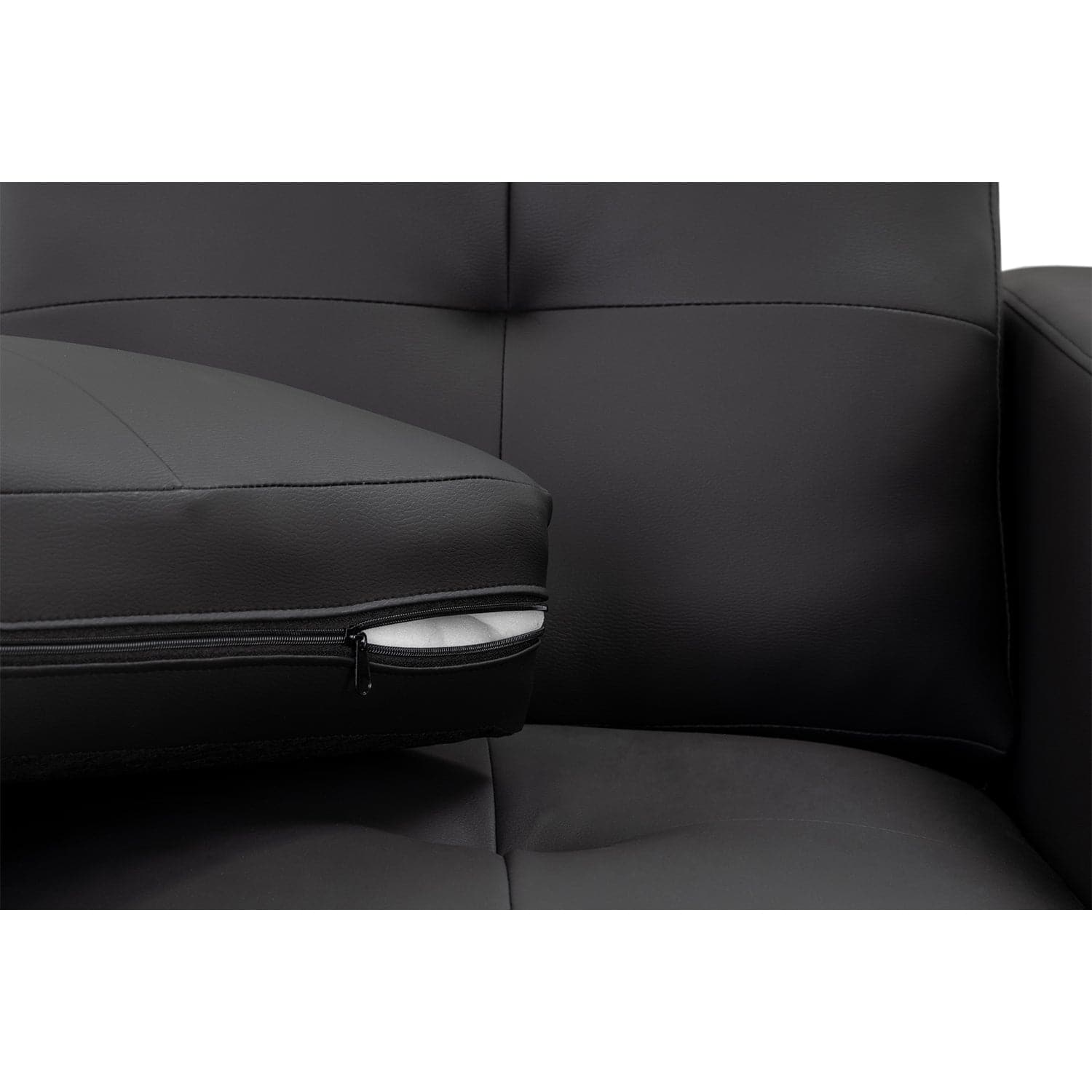 Kew Two Seater Sofa in Black - foam view (7023849472064)