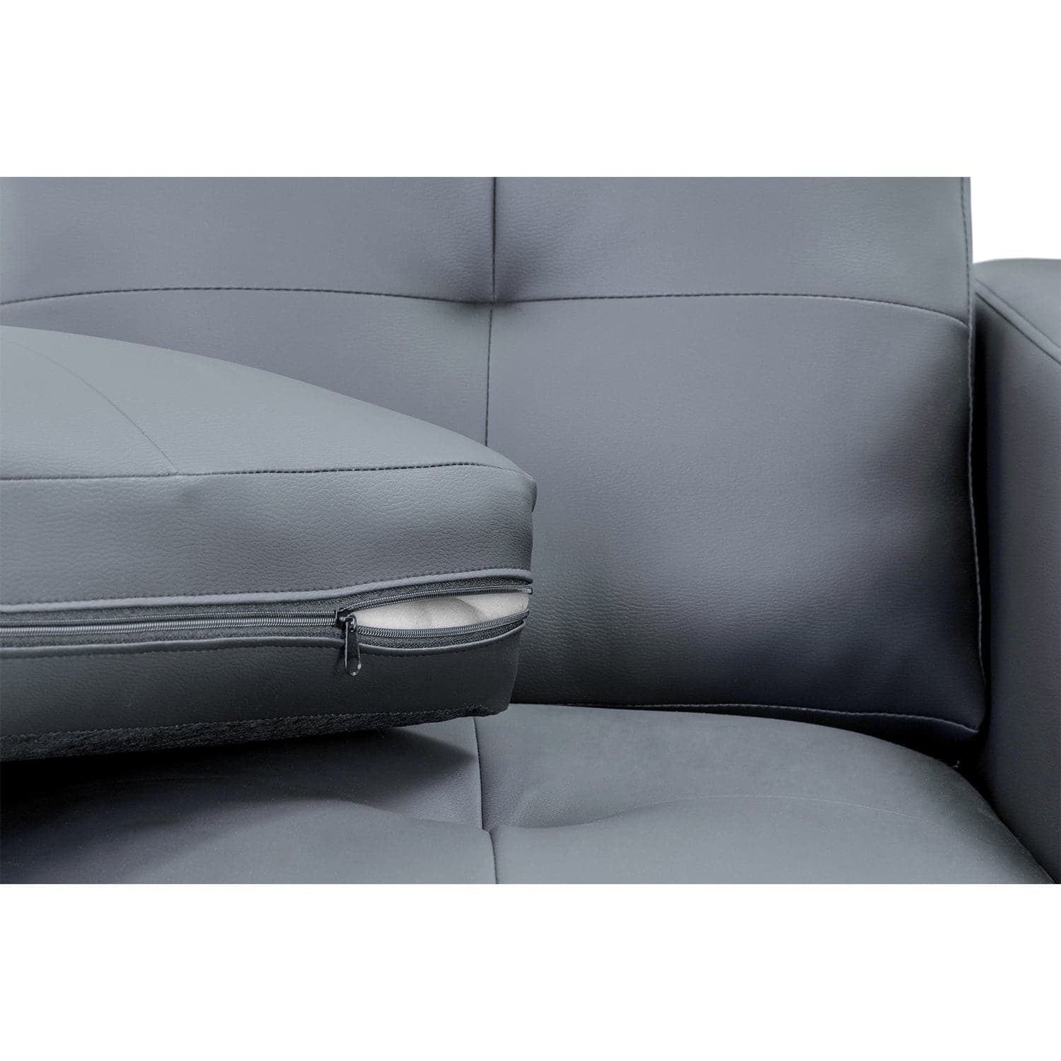 Kew Two Seater Sofa in Grey - foam view (7023863529536)