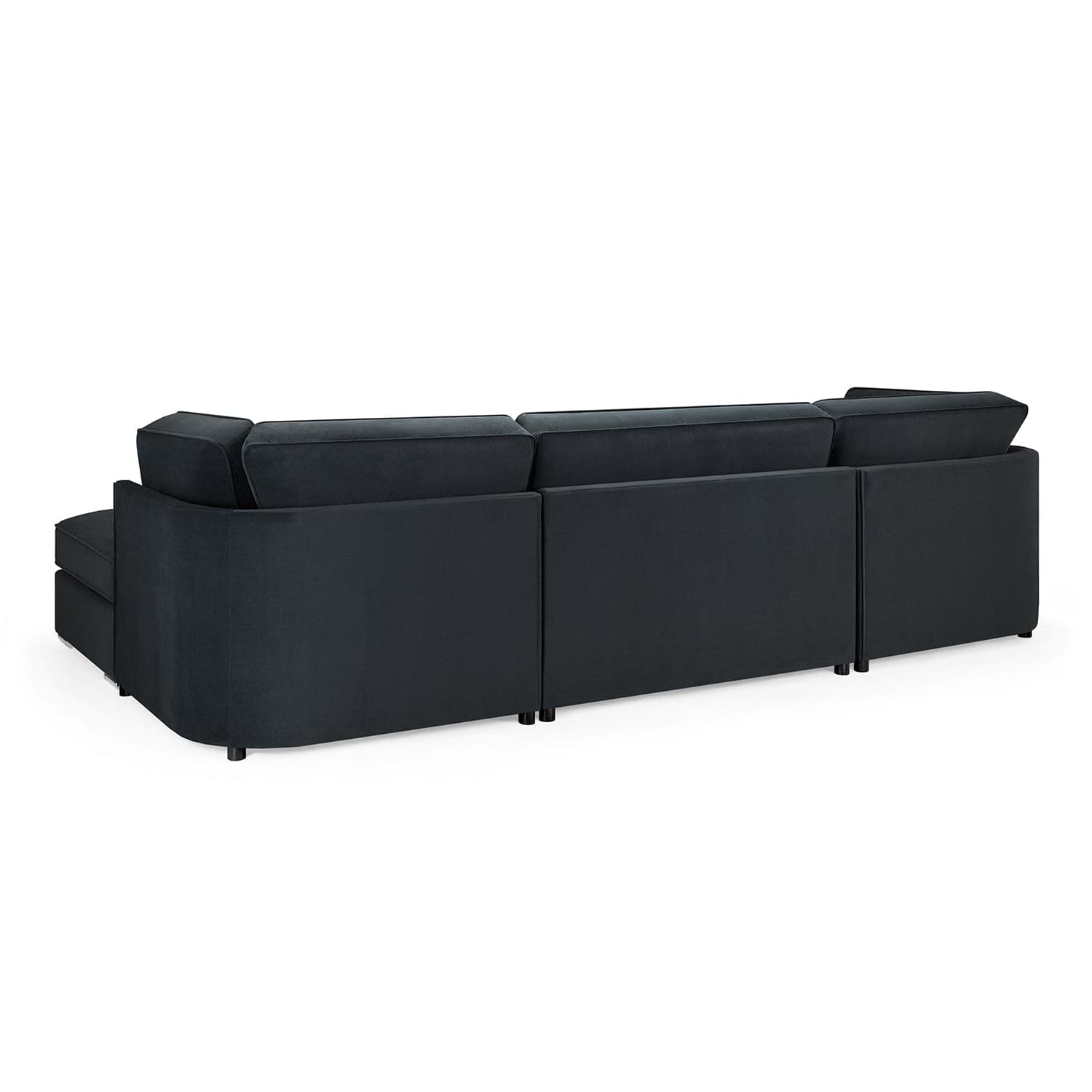 Kingsbury U Shape Corner Sofa in Slate Velvet - back view (7022232141888)