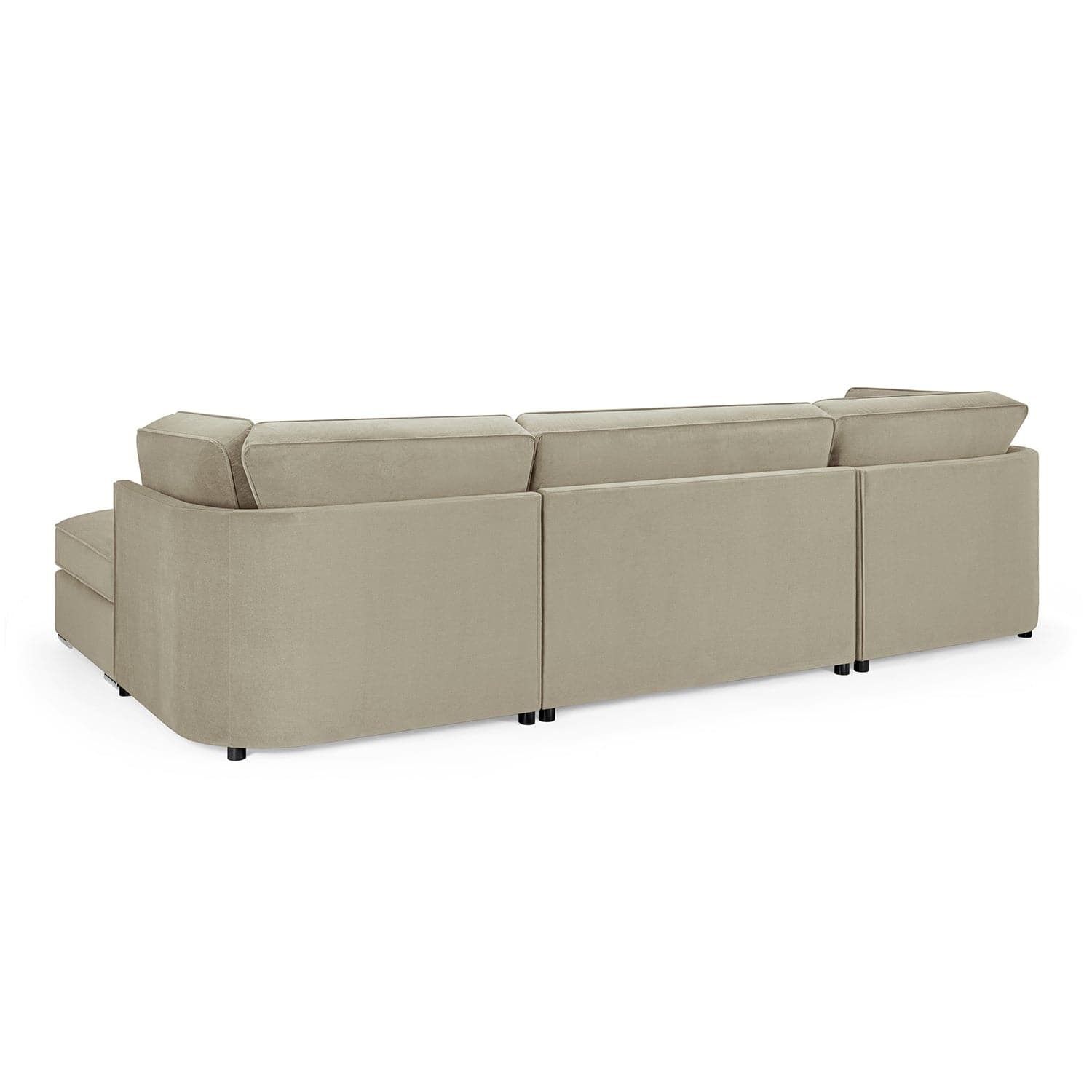 Kingsbury u shape corner sofa in beige - back view (7022229782592)