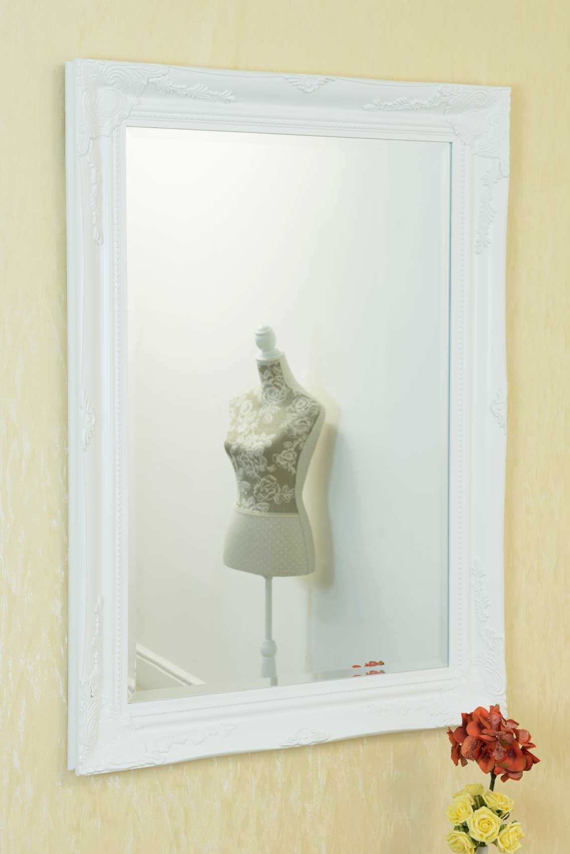 Buxton White Wall Mirror 108 x 78 CM (15010559426938)