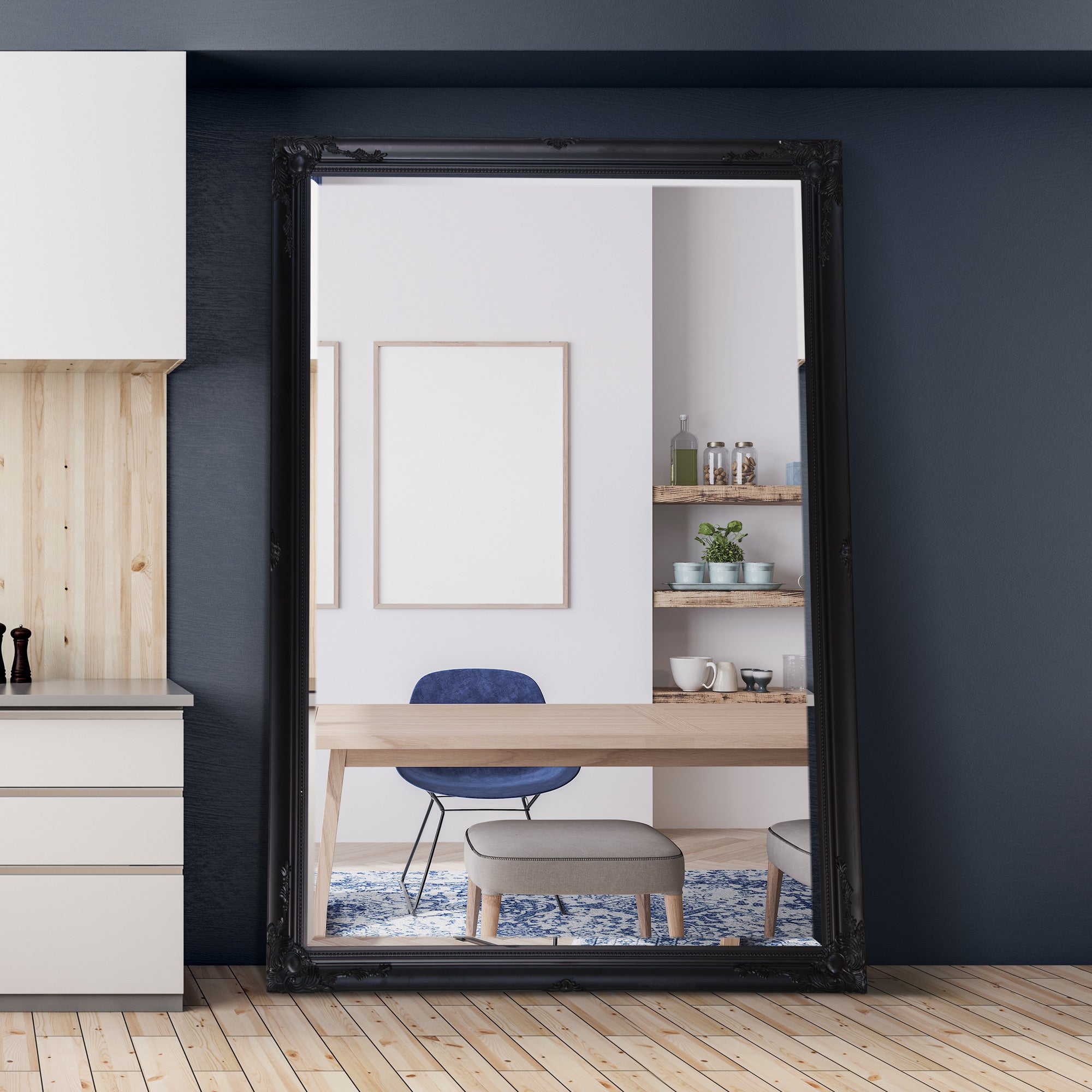 Buxton Black Extra Large Leaner Mirror 200 x 140 CM (15010559754618)