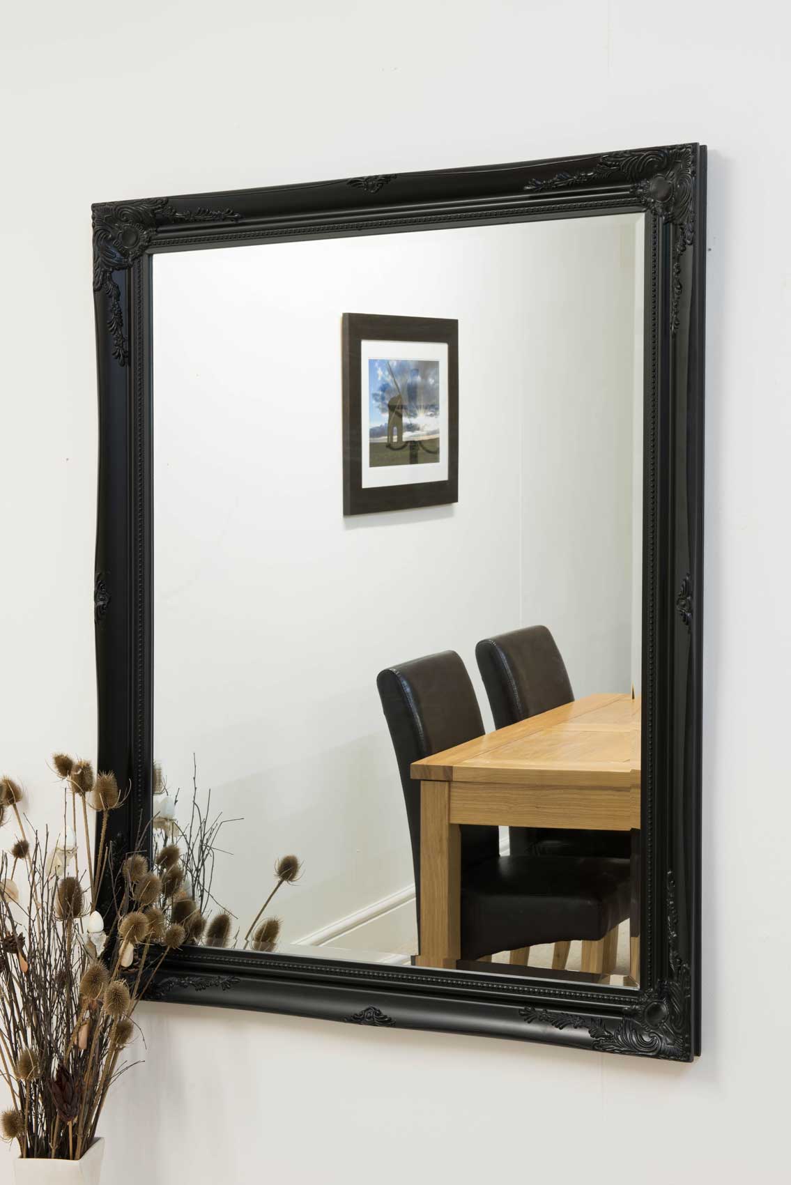 Buxton Black Large Leaner Mirror 140 x 109 CM (15010559983994)