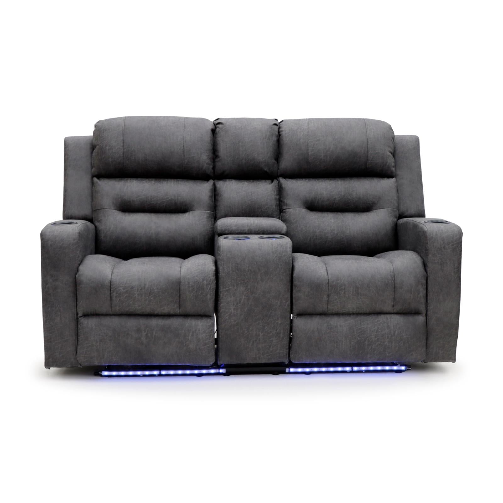 Leo Tech Grey 2 Seater Recliner Sofa,1 (15320508367226)