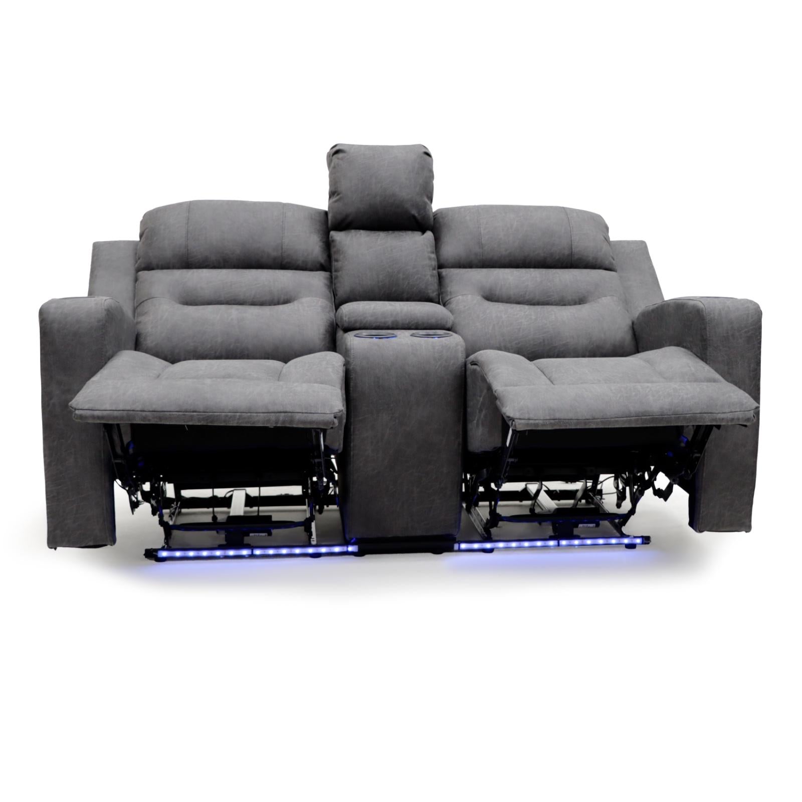 Leo Tech Grey 2 Seater Recliner Sofa,5 (15320508367226)