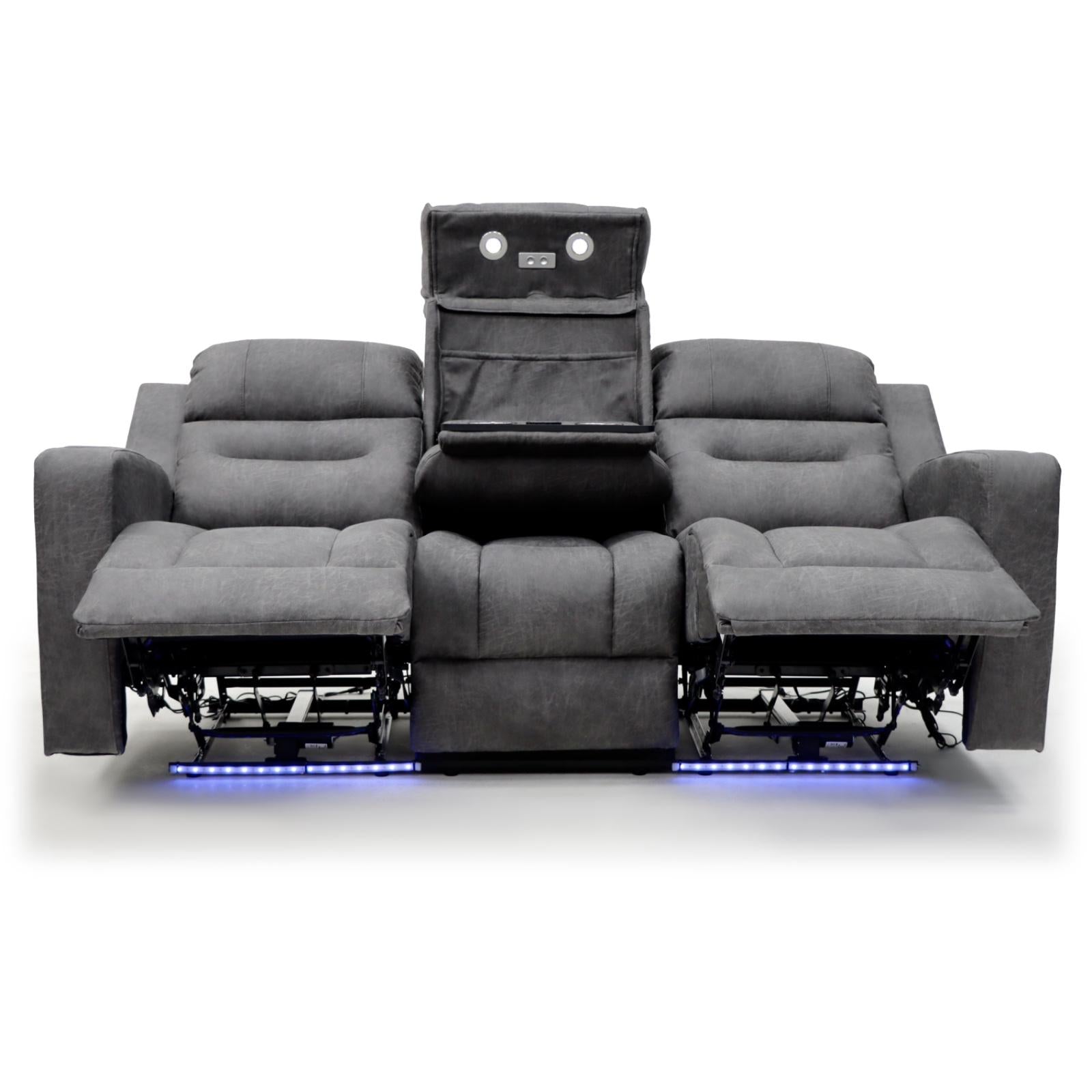 Leo Tech Grey 3 Seater Recliner Sofa ,4 (15320508399994)