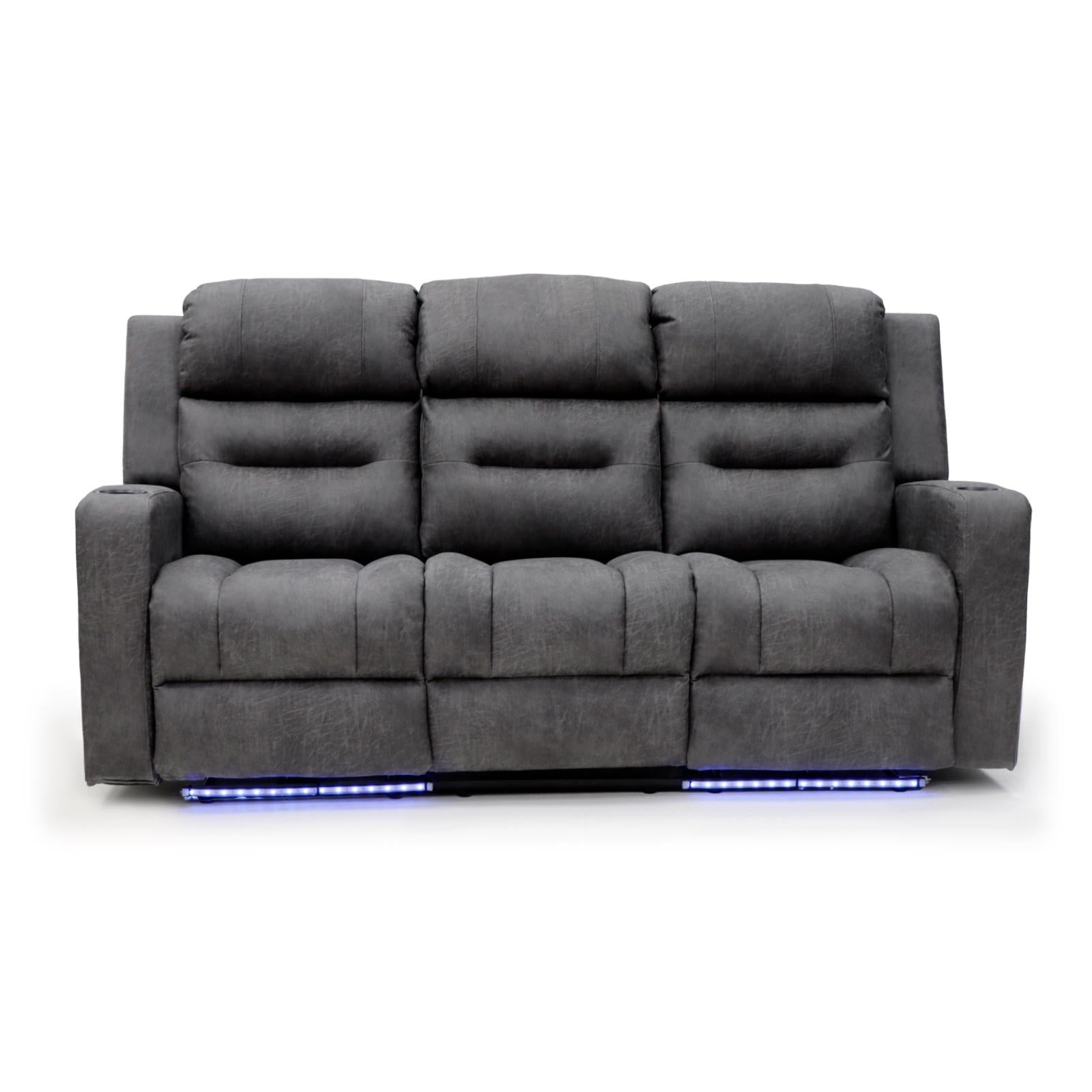 Leo Tech Grey 3 Seater Recliner Sofa ,1 (15320508399994)