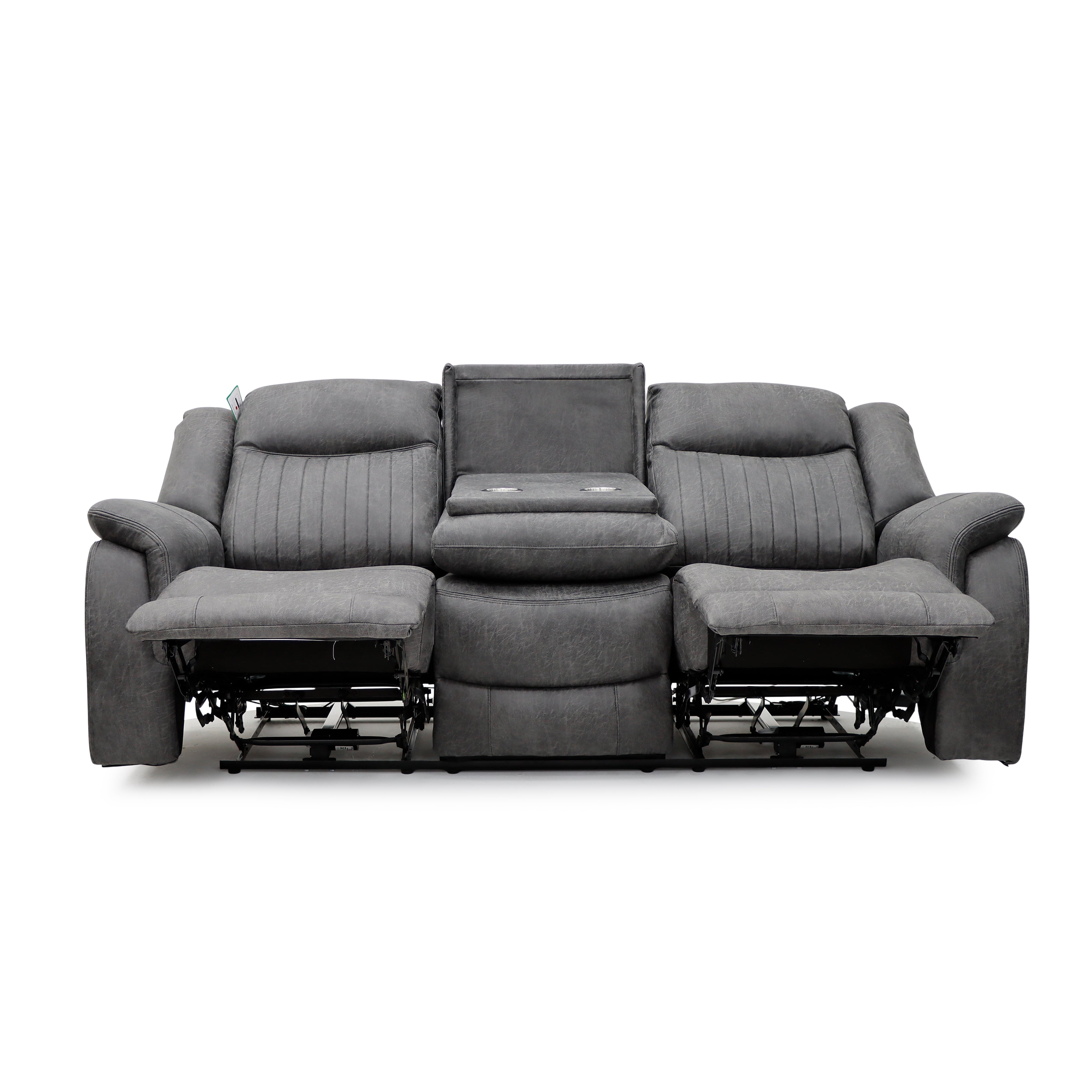 Strand Electric Recliner Sofa Grey 3 Seater - AMC Furniture
