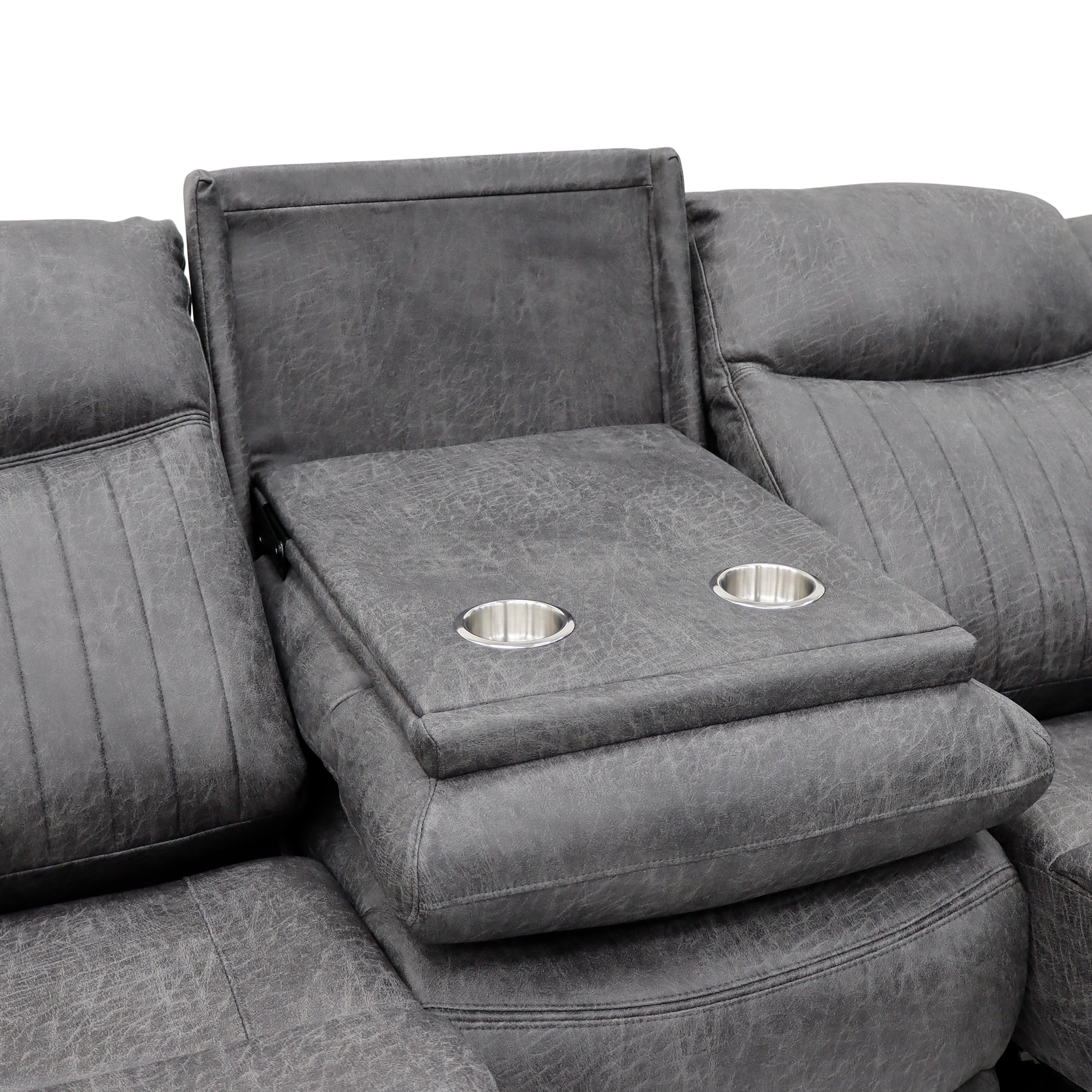 Strand Electric Recliner Sofa Grey 3 Seater - AMC Furniture