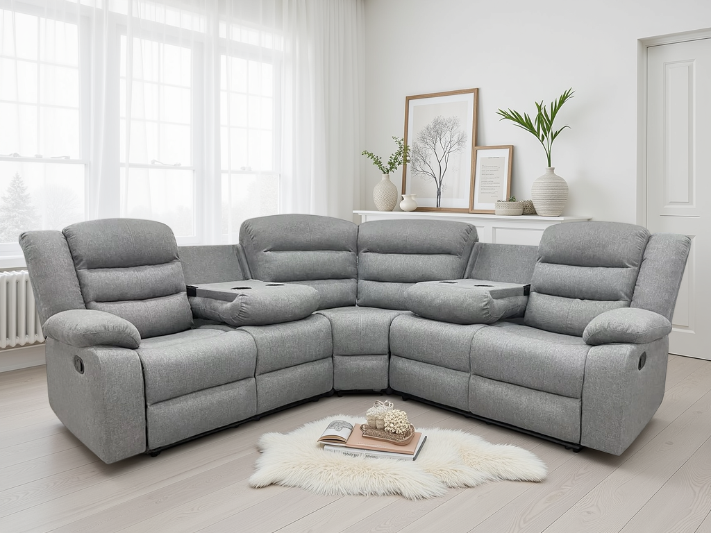 Leonardo Manual Reclining Corner Sofa - AMC Furniture