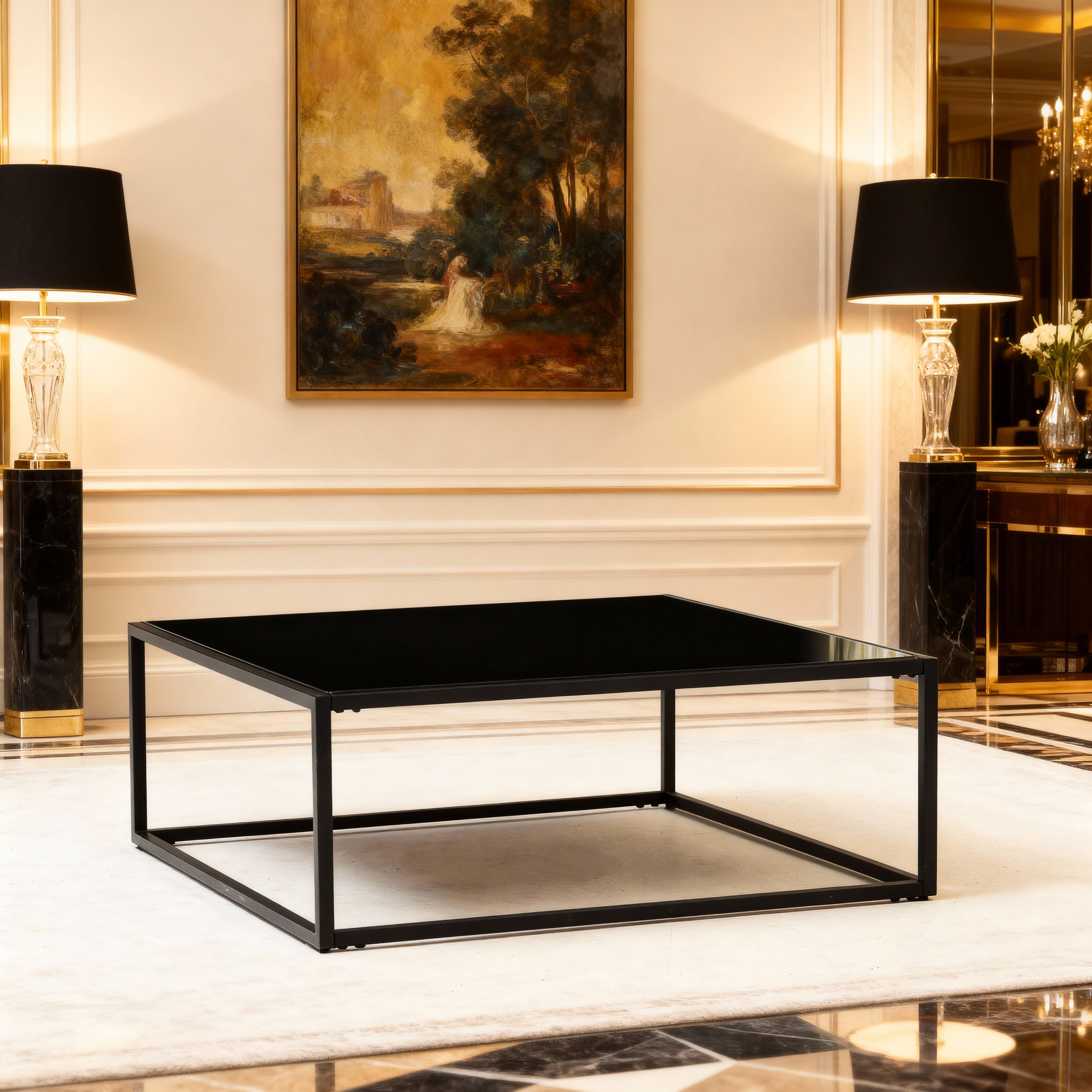 Lisbon Black Glass Coffee Table
