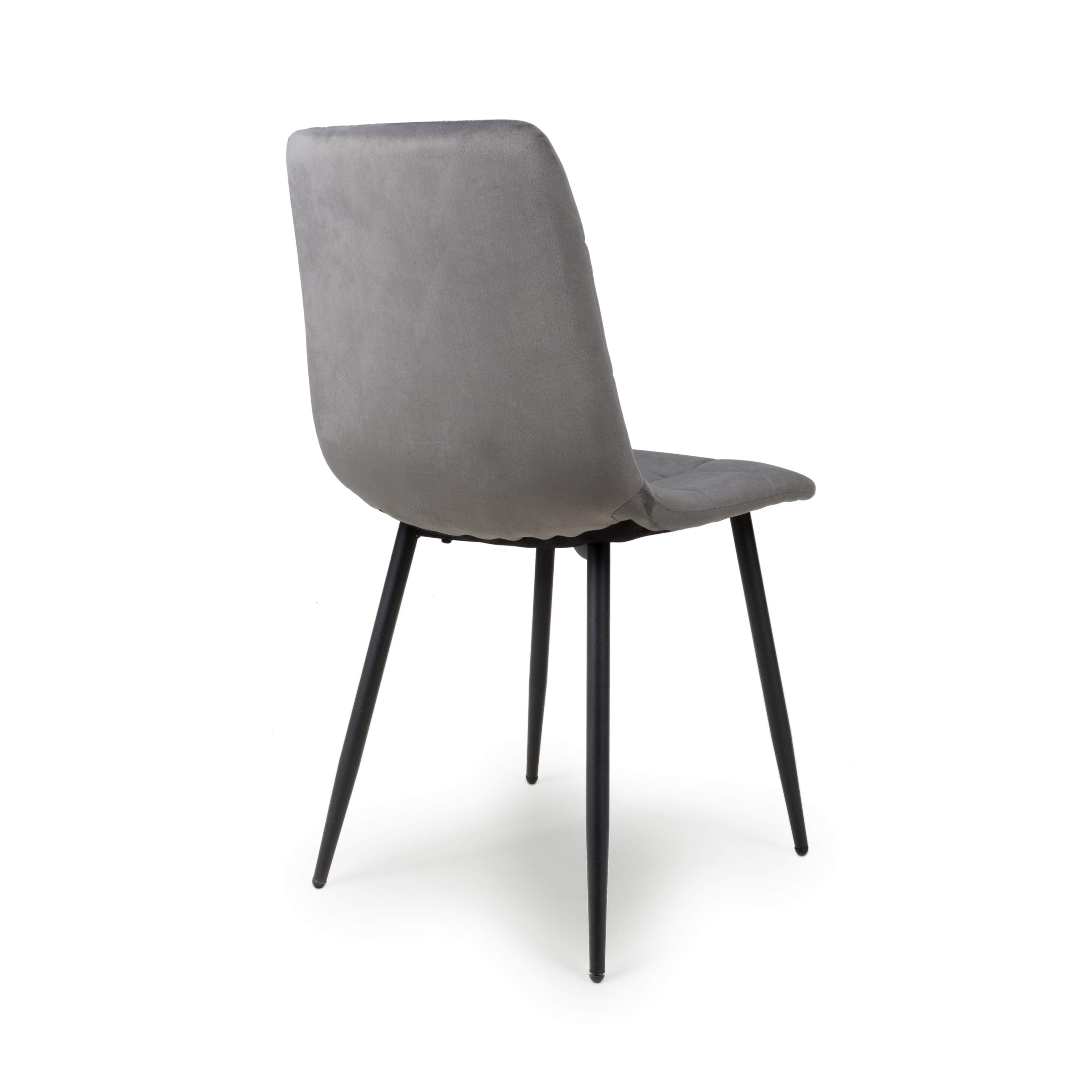 Loft Brushed Velvet Grey Dining Chair - back view (7033887326272)