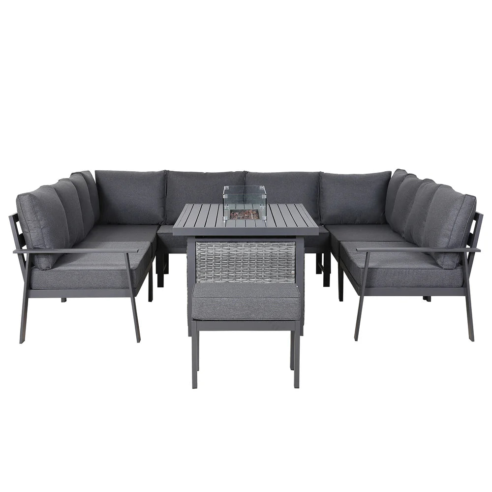 Cadiz U Shape Sofa Set with Firepit Table - AMC Furniture