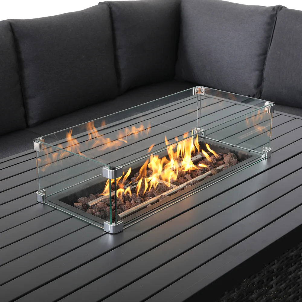 Cadiz U Shape Sofa Set with Firepit Table - AMC Furniture