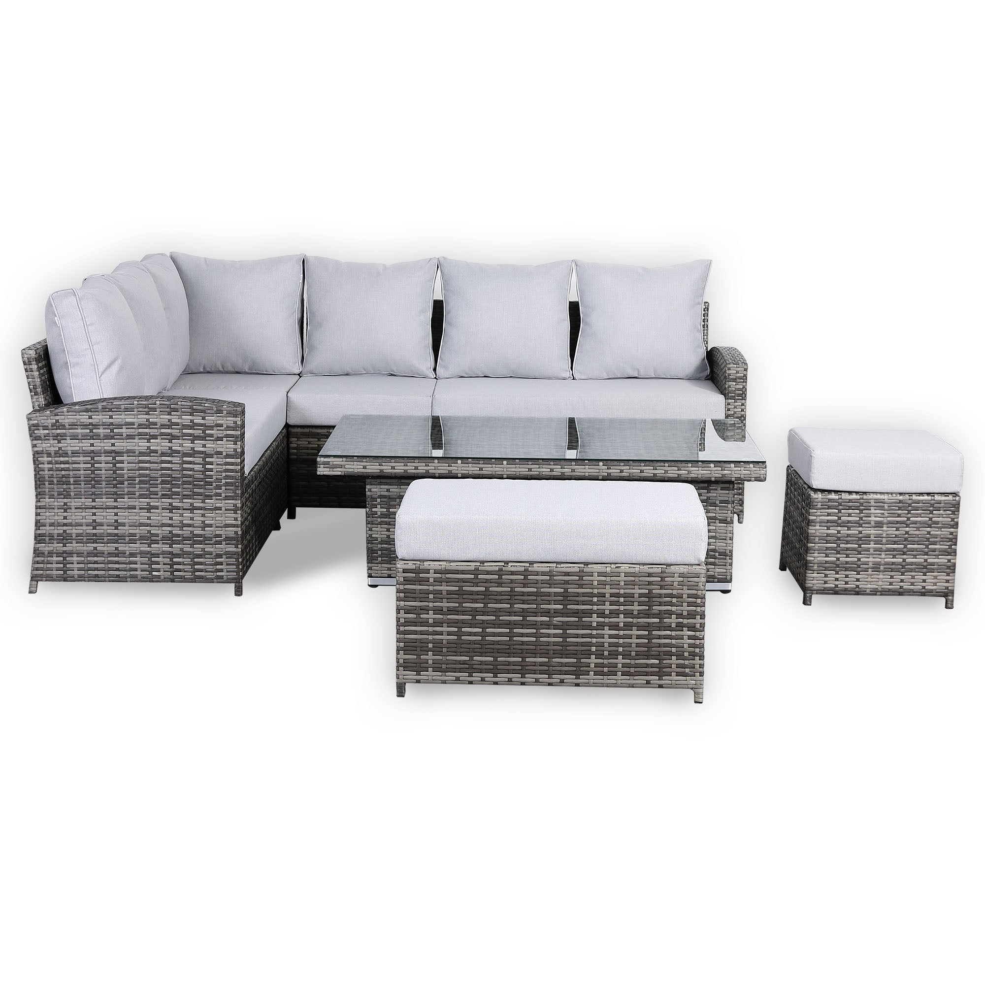 Sorrento Corner Dining Set in Rustic Grey (Left Hand) - AMC Furniture