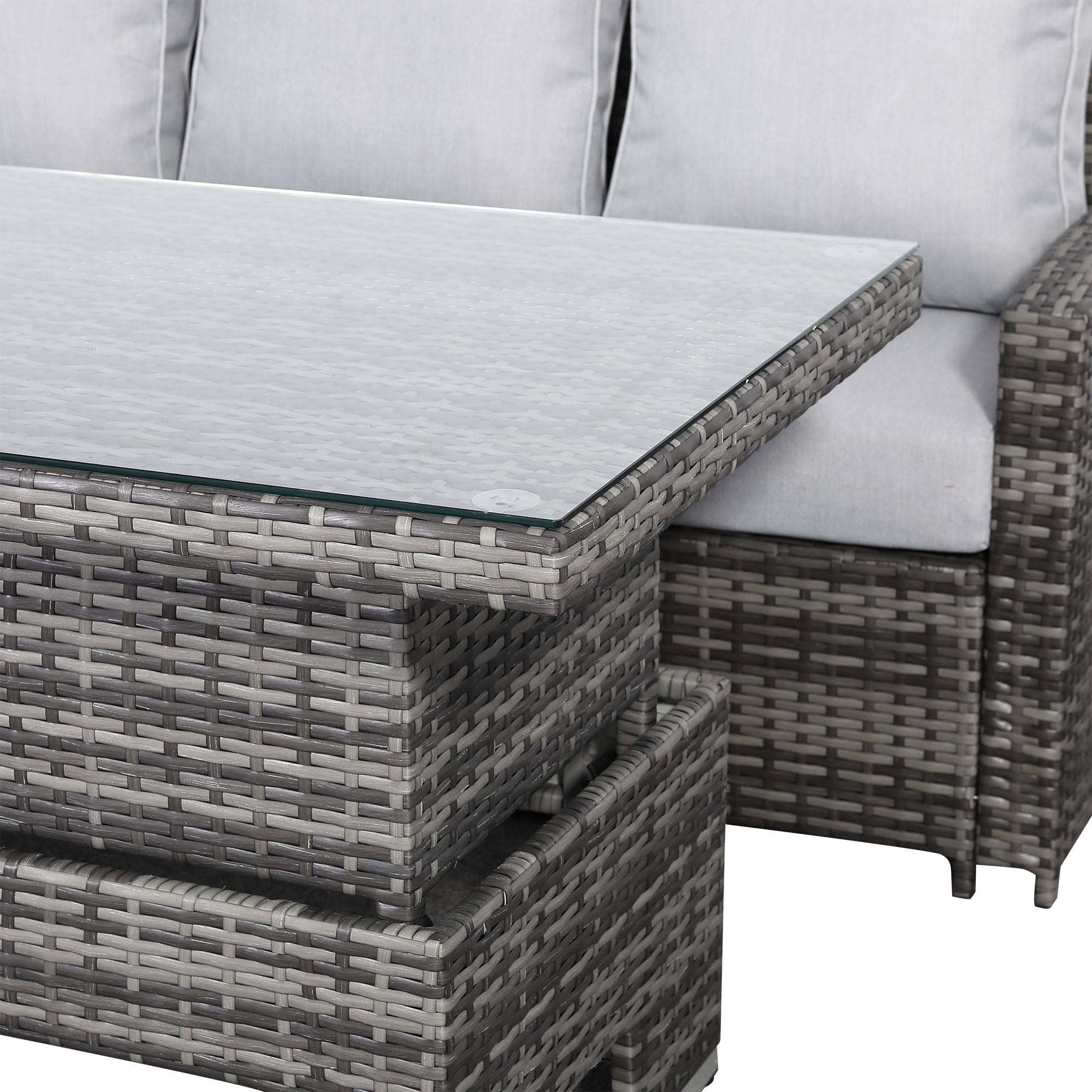 Sorrento Corner Dining Set in Rustic Grey (Left Hand) - AMC Furniture