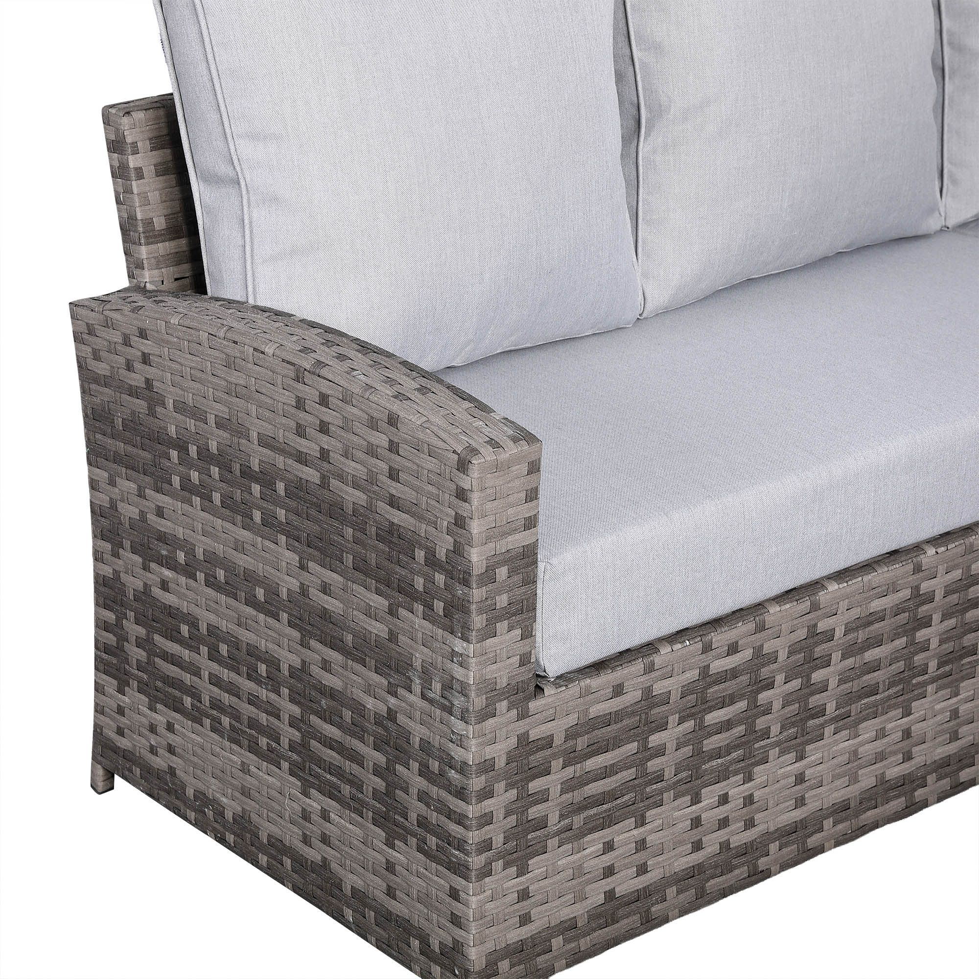 Sorrento Corner Dining Set with Rising Table in Mixed Grey - AMC Furniture