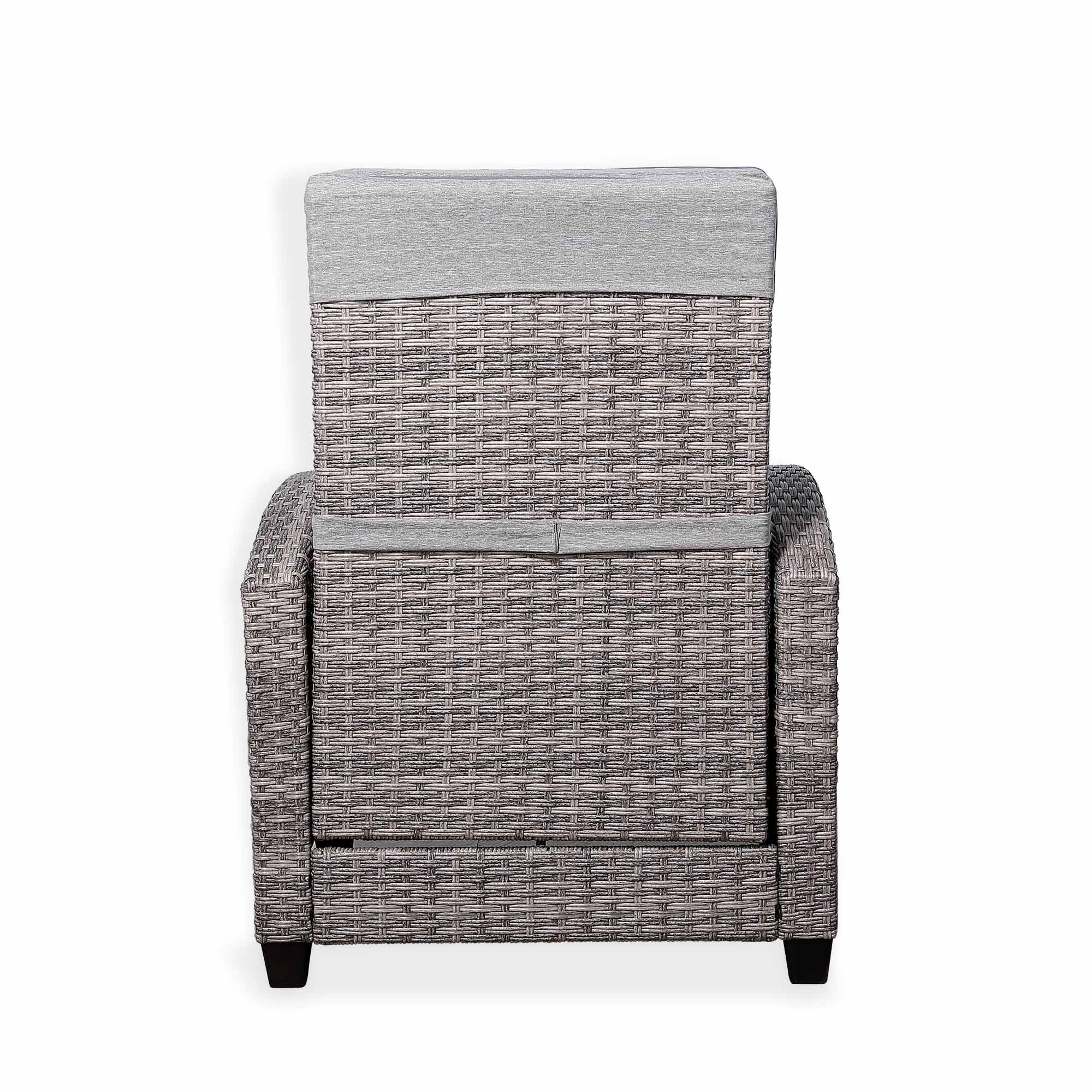 Pair of Catalina Reclining Armchairs with Flip Table in Grey - AMC Furniture