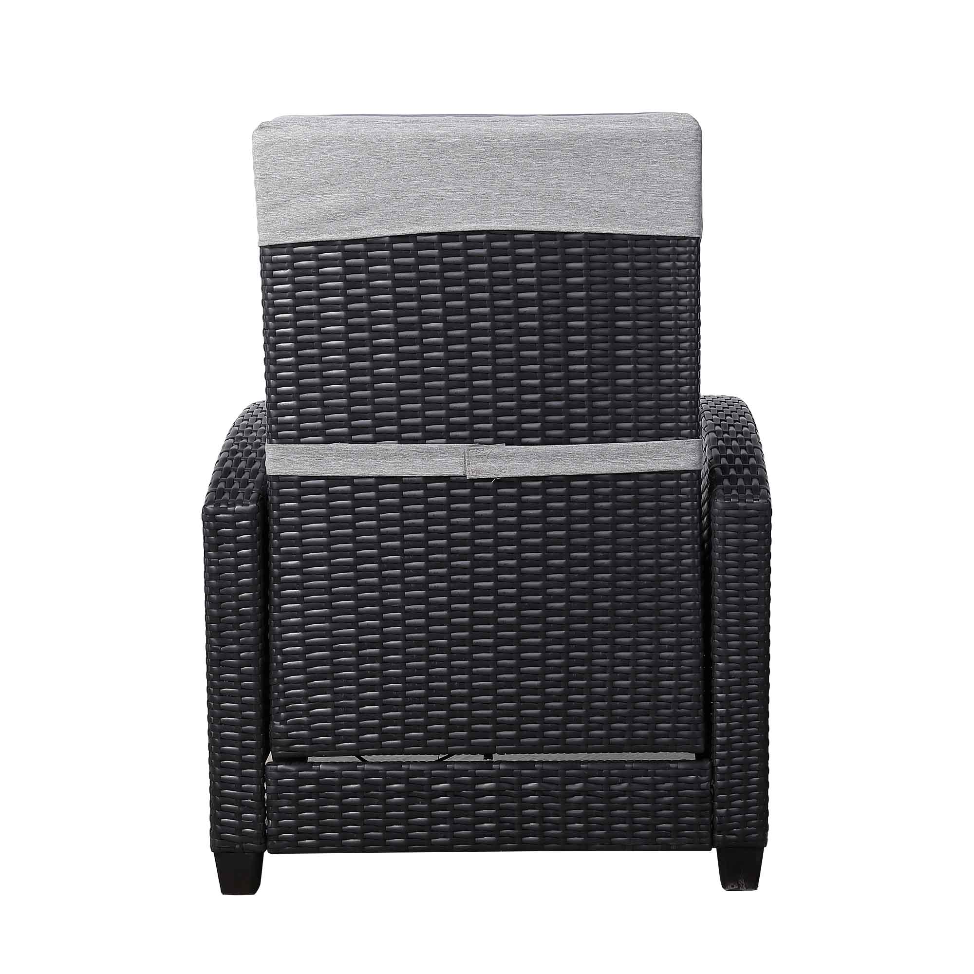Pair of Catalina Reclining Armchairs with Flip Table in Black - AMC Furniture