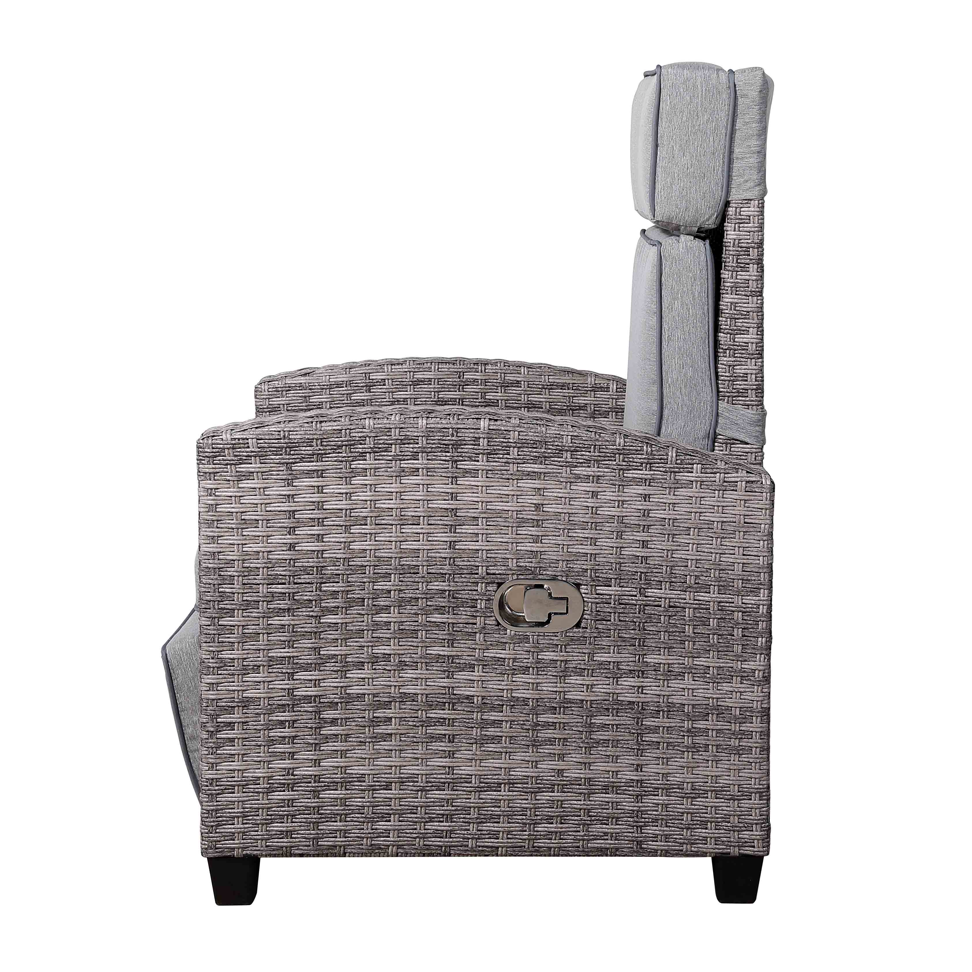 Catalina Reclining Armchair with Flip Table in Grey - AMC Furniture