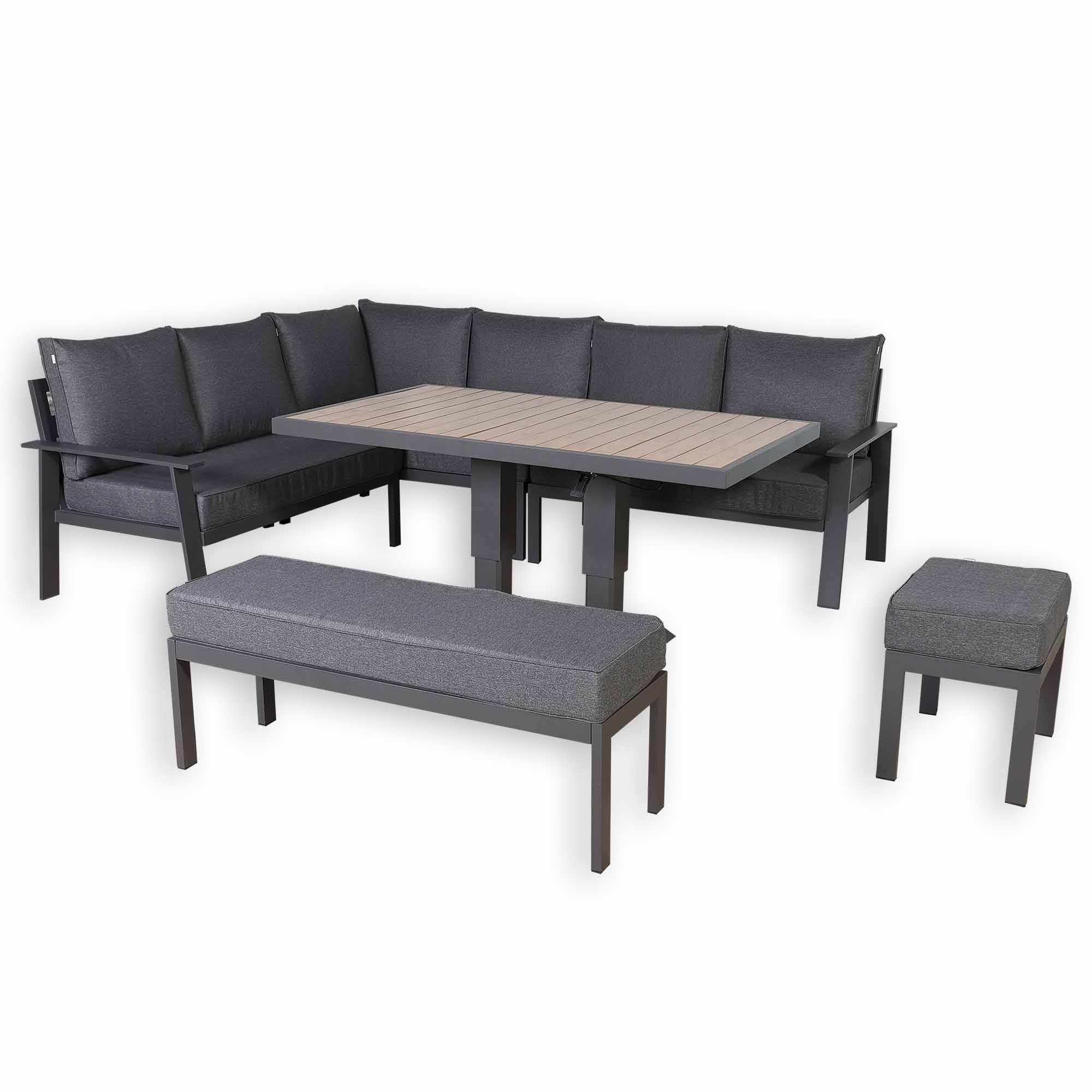 Cadiz Large Corner Dining Set with Rising Table (Left Hand) - AMC Furniture