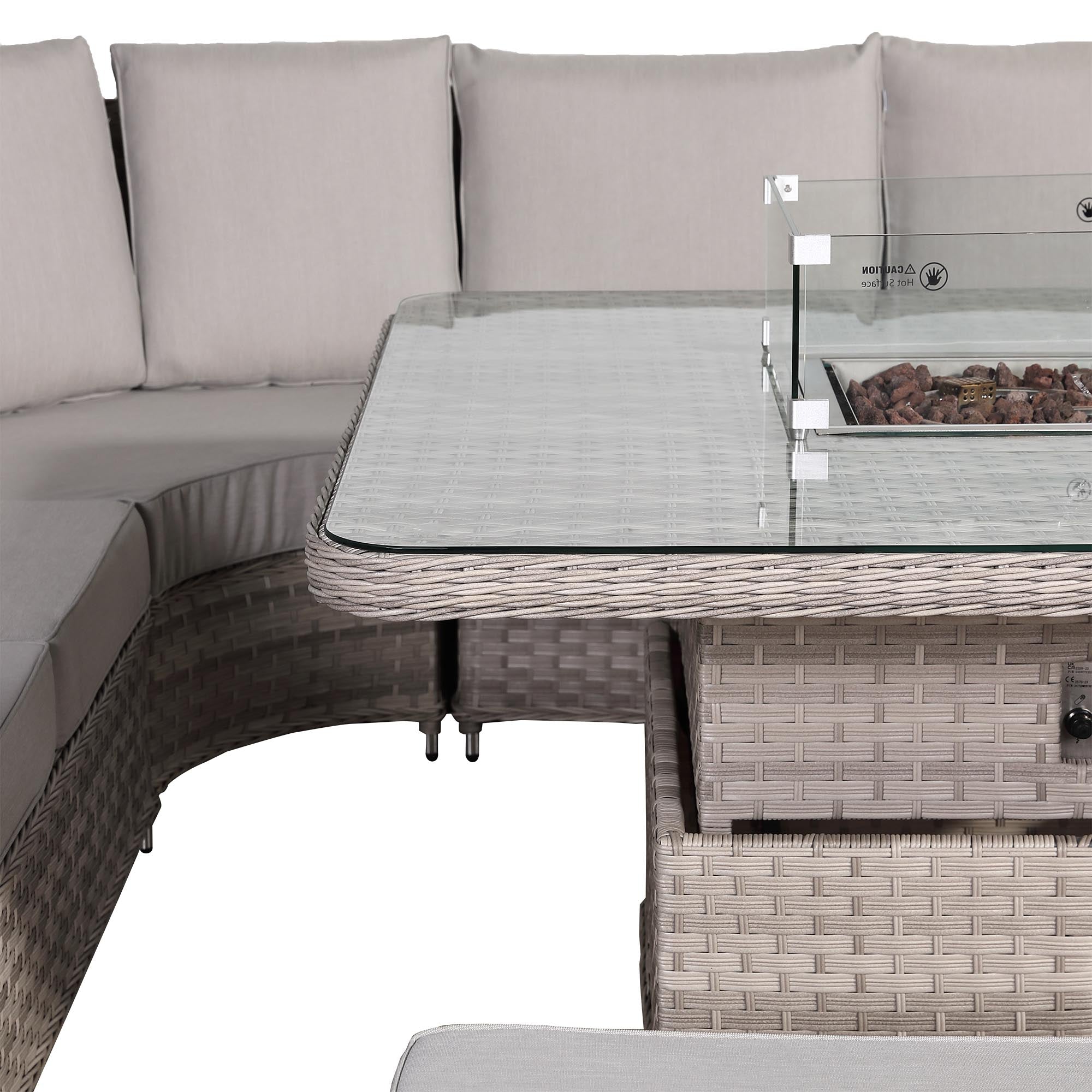 Palermo Equal Corner with Firepit - AMC Furniture