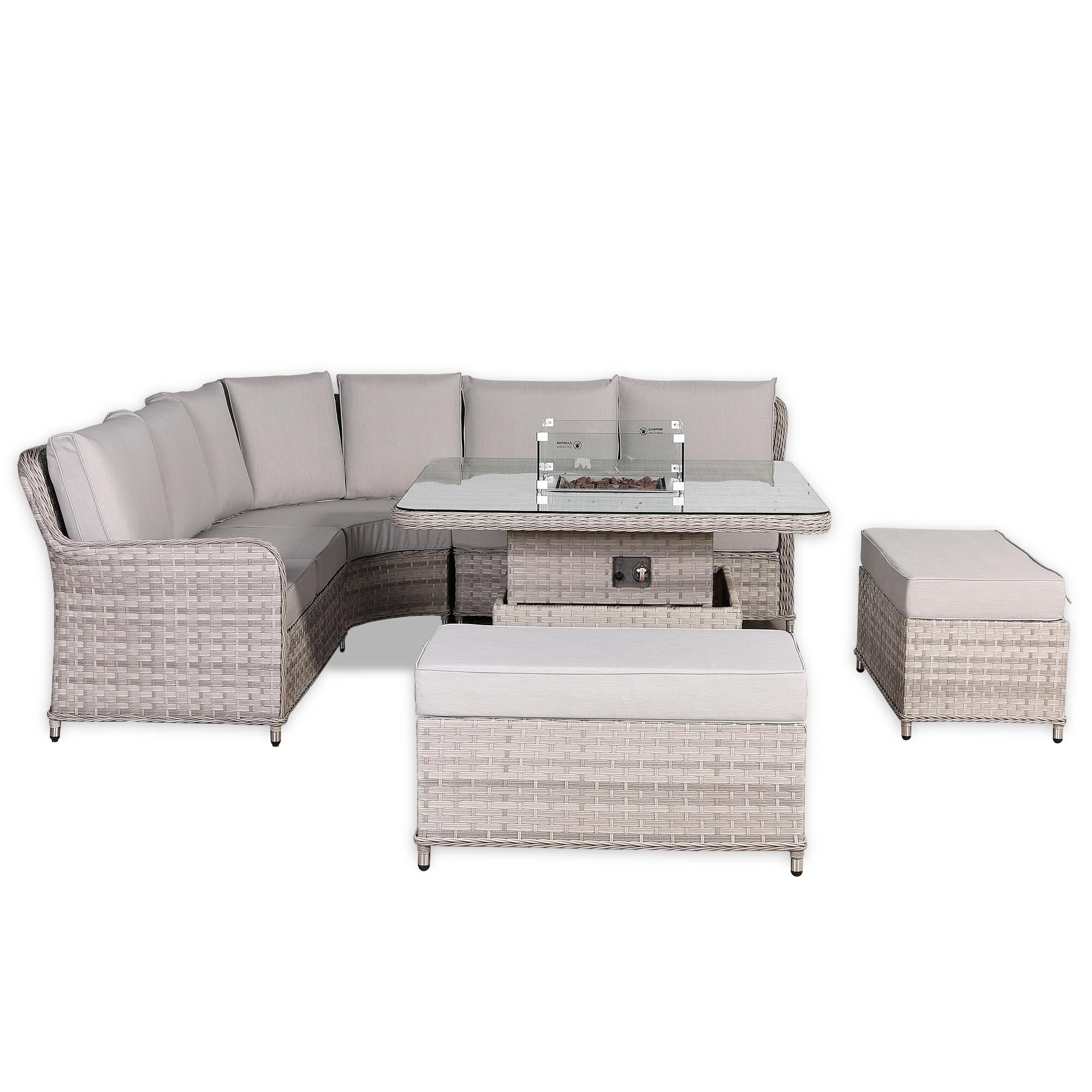 Palermo Equal Corner with Firepit - AMC Furniture