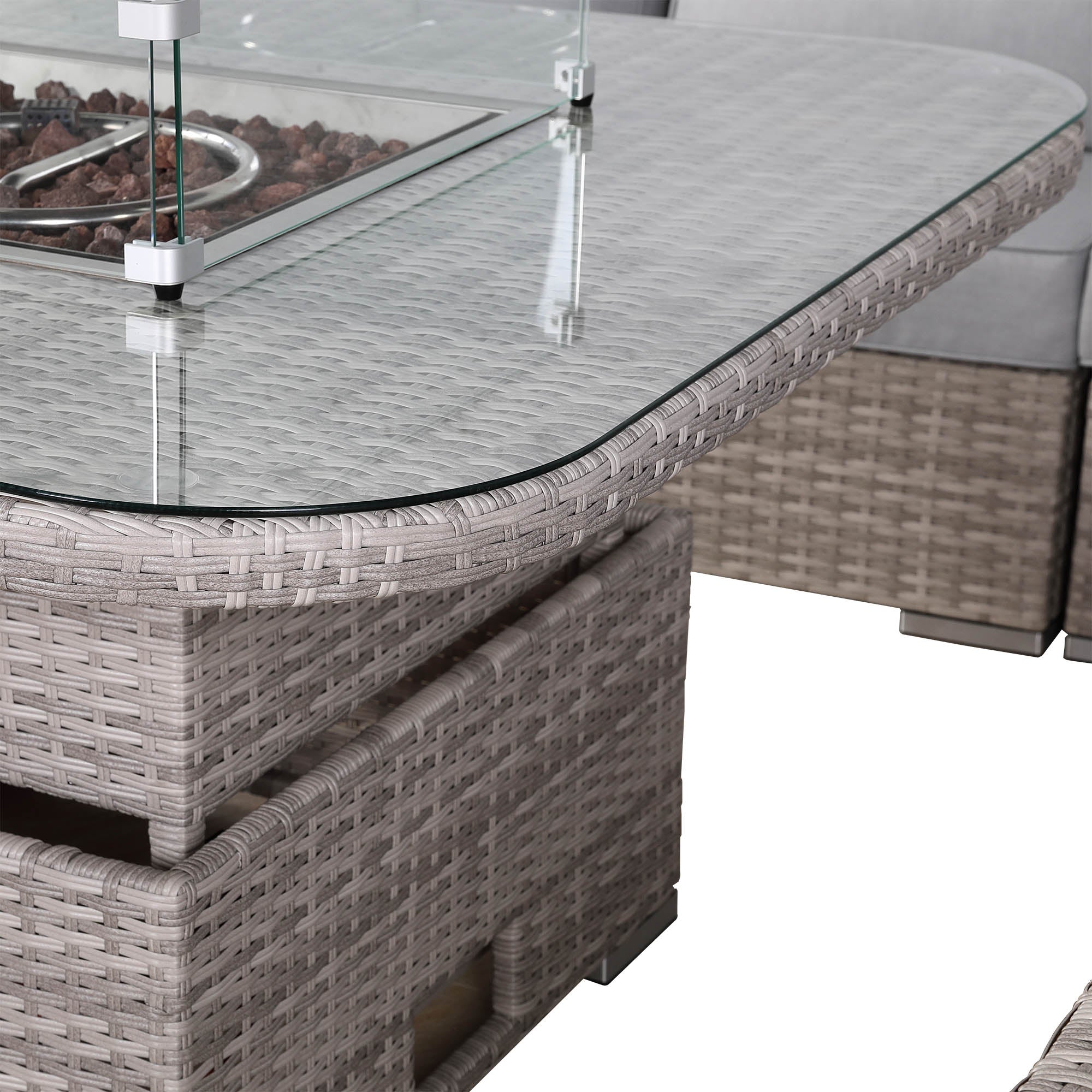 Santorini Large Equal Corner with Firepit - AMC Furniture