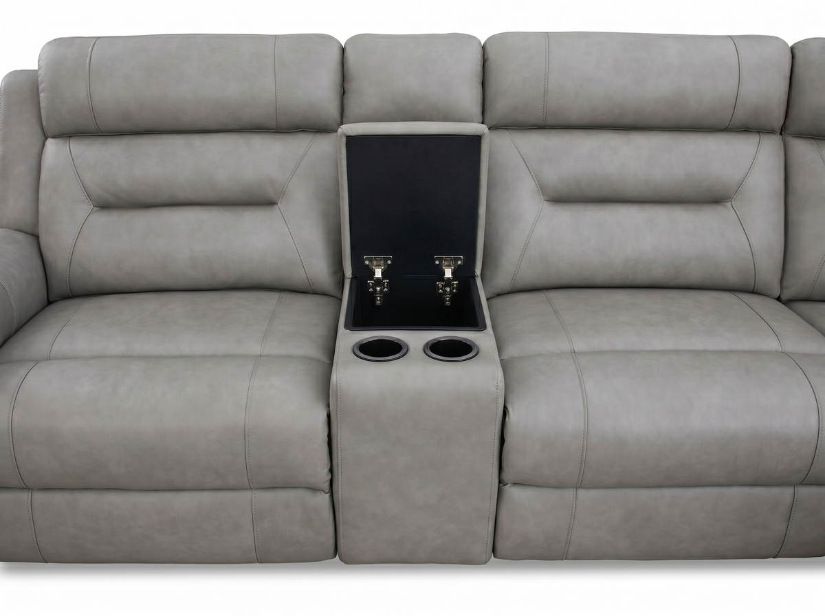 Oscar Power Reclining Corner Sofa in Leather Meta Sofa