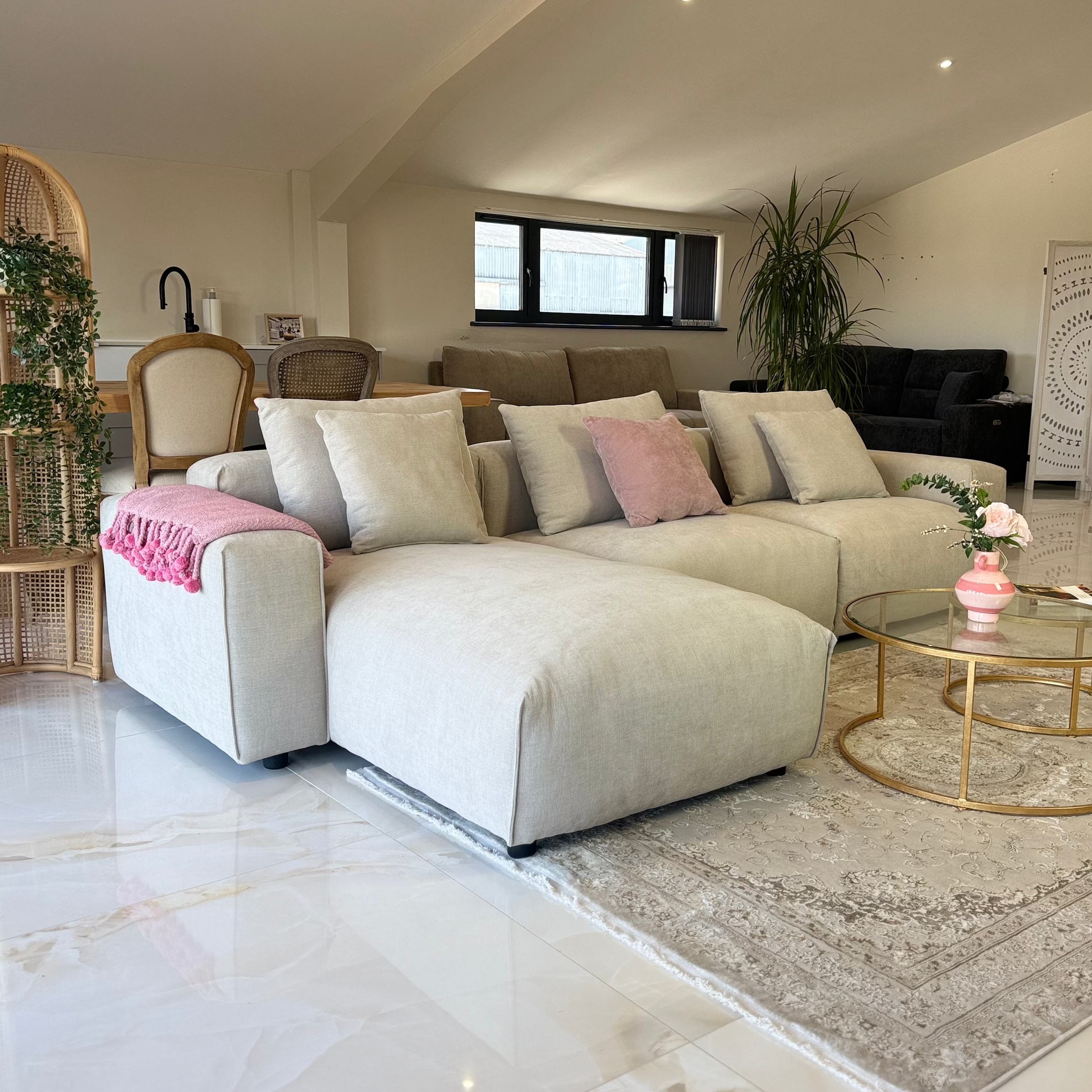 Phoebe Sofa Beige Universal Corner Beehive