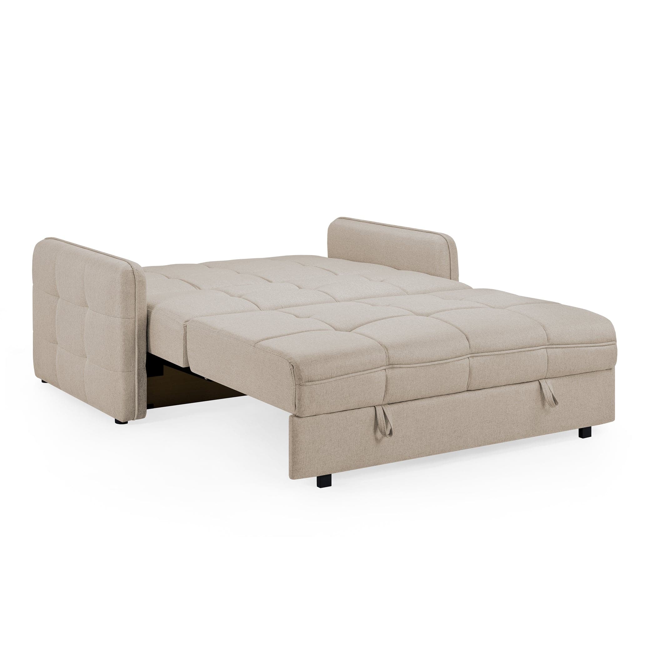Marlow Sofabed Beige Two Seater - bed conversion view (7024245801024)