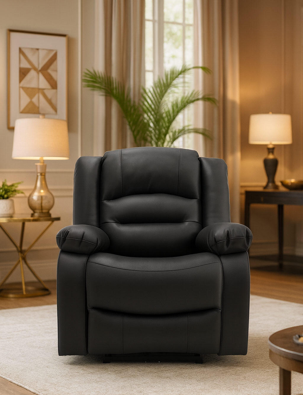 Maya Electric Recliner Sofa Black Armchair (7021288489024)