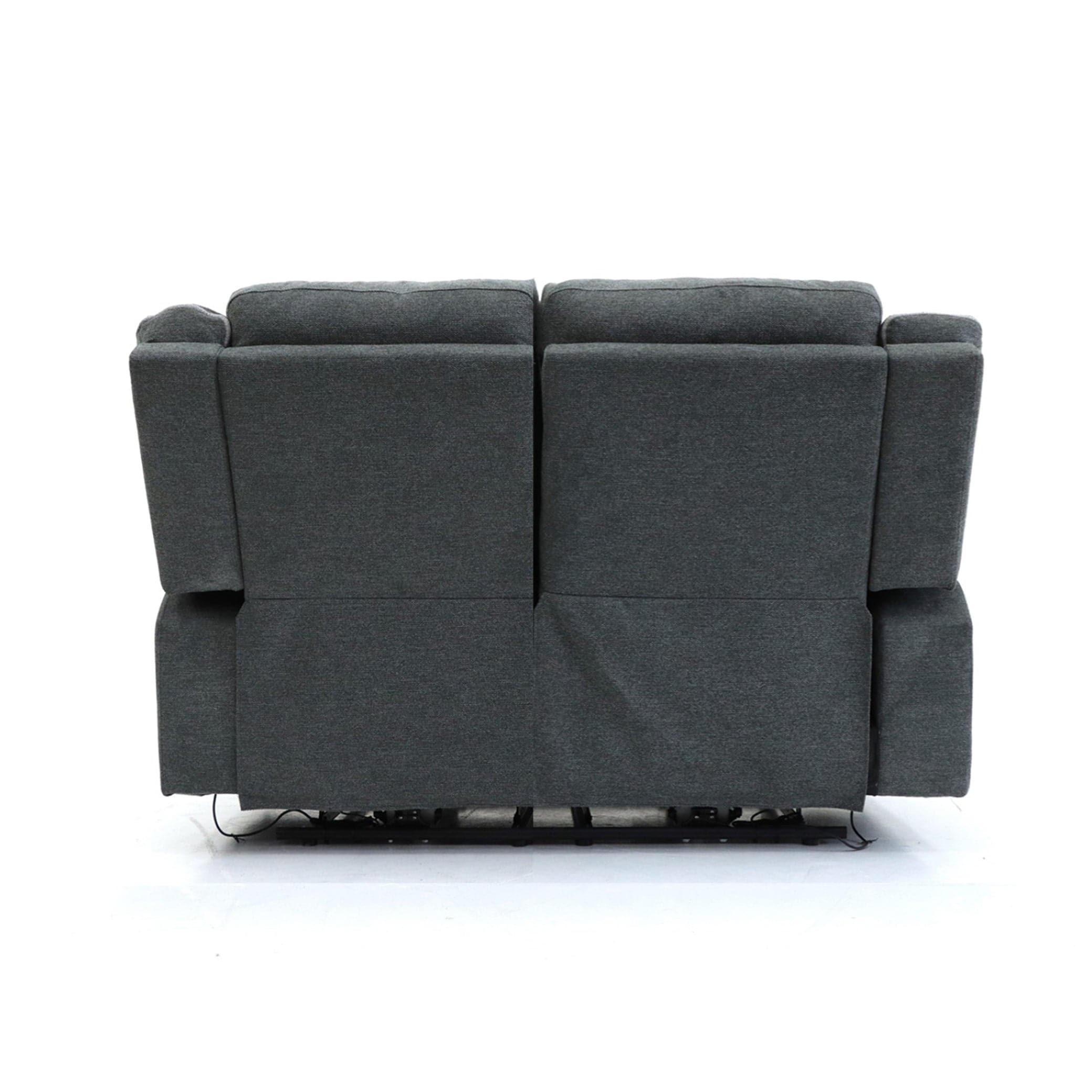 Maya Electric Recliner Sofa Grey Fabric Two Seater - back view (7021289668672)