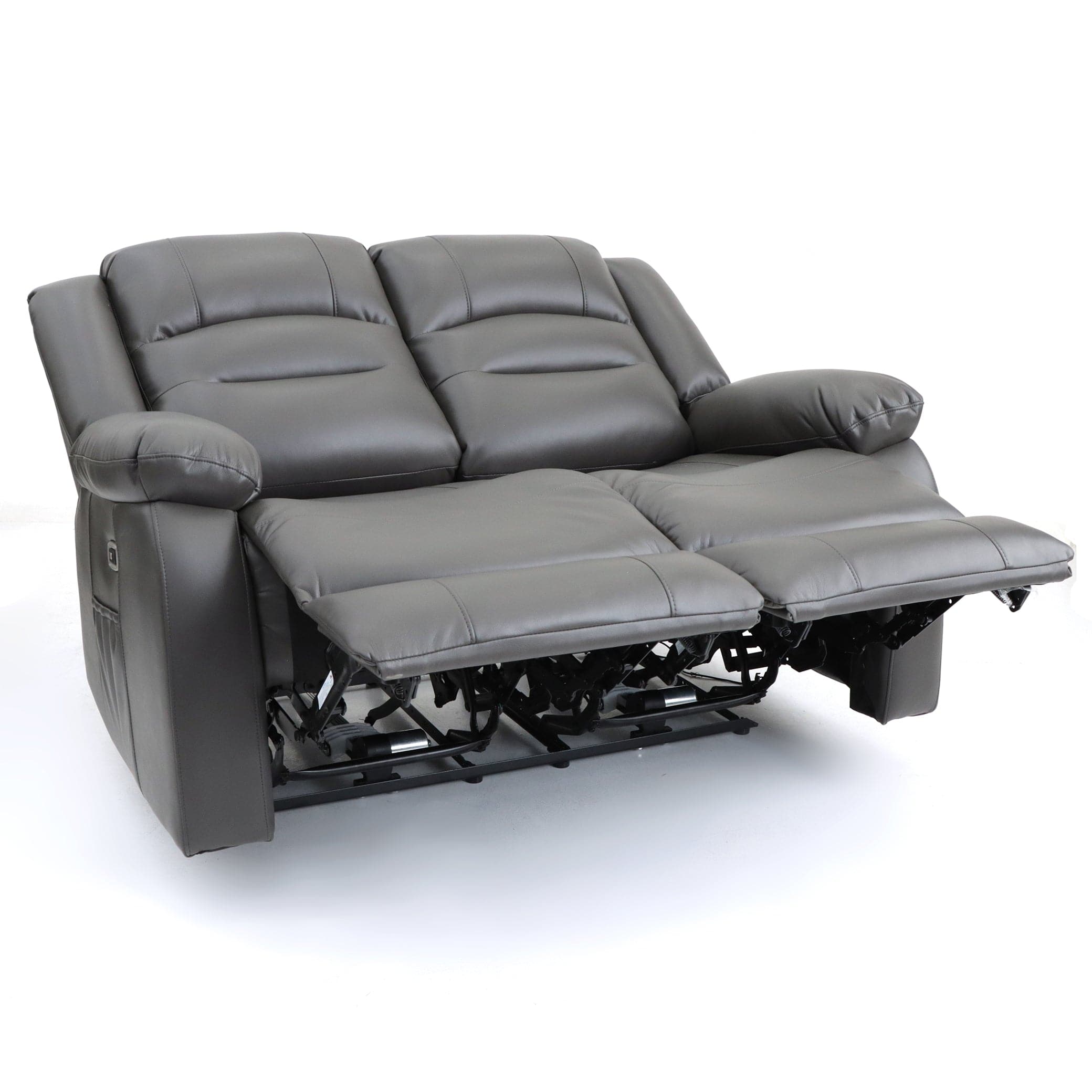Maya Electric Recliner Sofa Grey Two Seater - recline view (7021289078848)