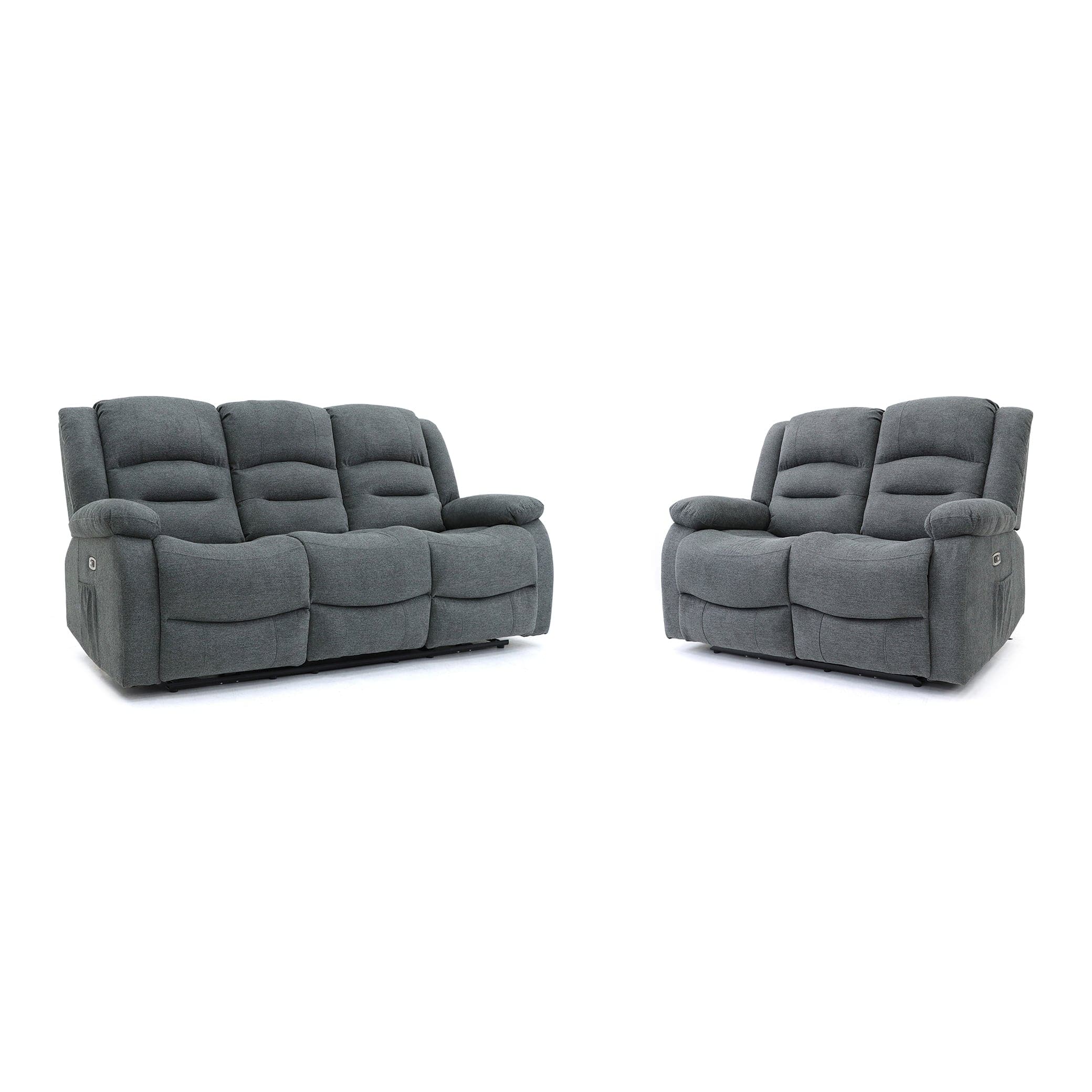 Maya Electric Recliner Sofa Grey 3+2 Set (7021289439296)
