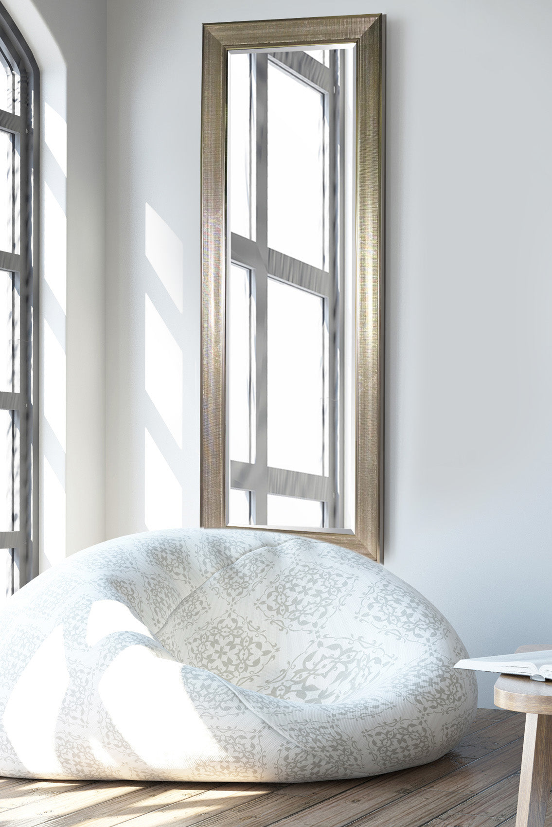 Weybridge Brand New Silver Detailed Tall Mirror With Bevelled Mirror Glass 150CM X 50CM (15010560737658)