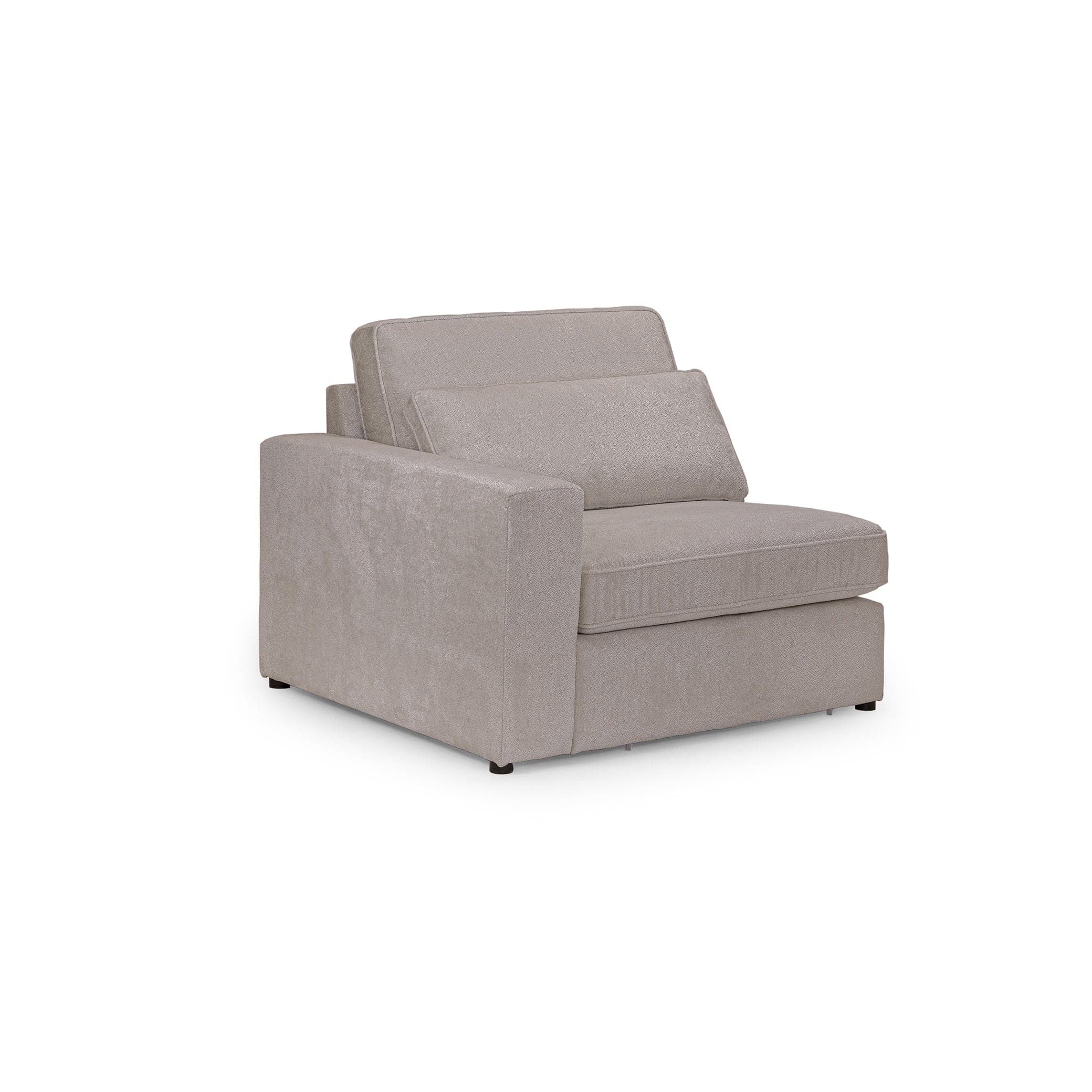 Mocha left-hand arm modular sofa – front angle view (7024682893376)