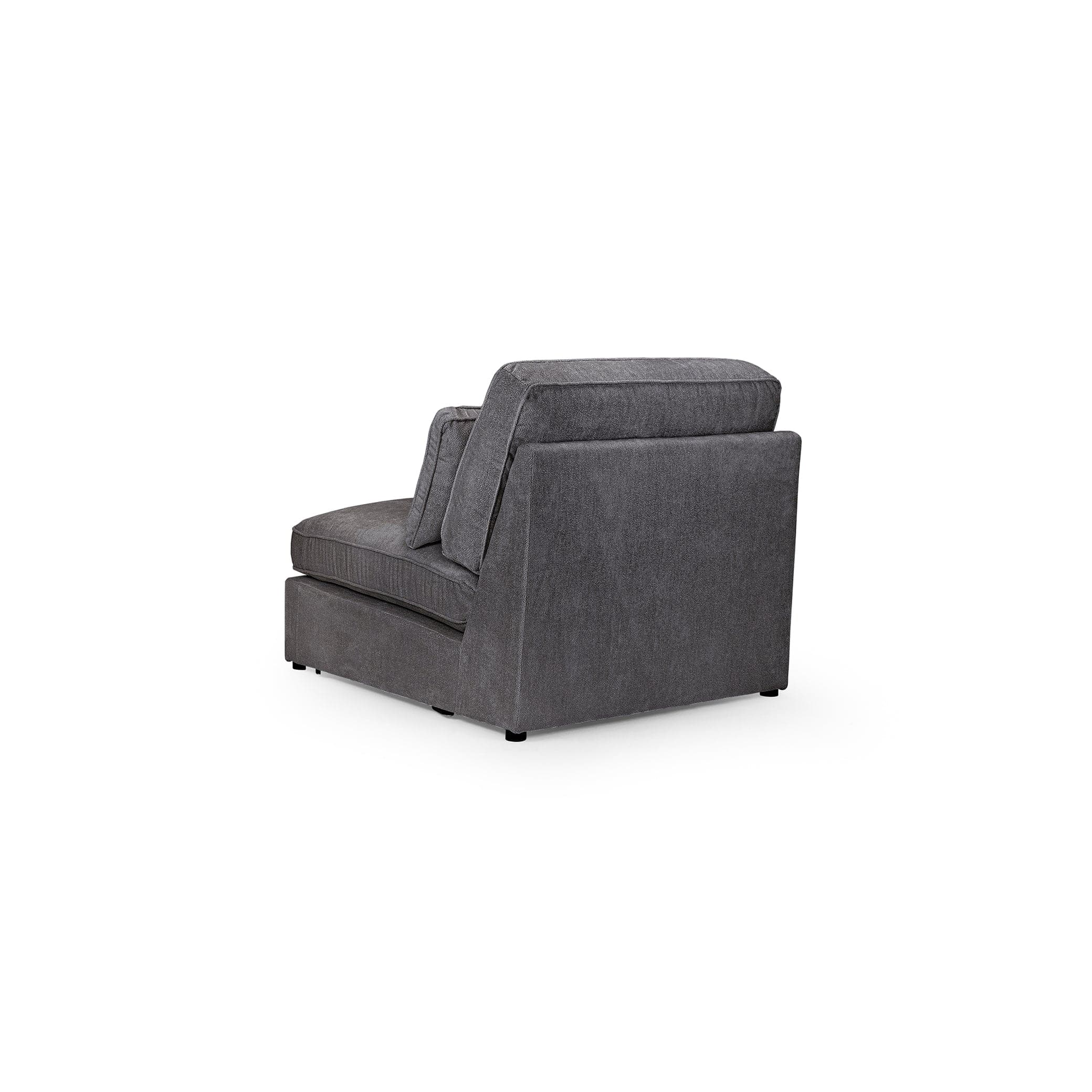 Modena Modular Sofa, Grey Armless Piece - back view (7024761045056)