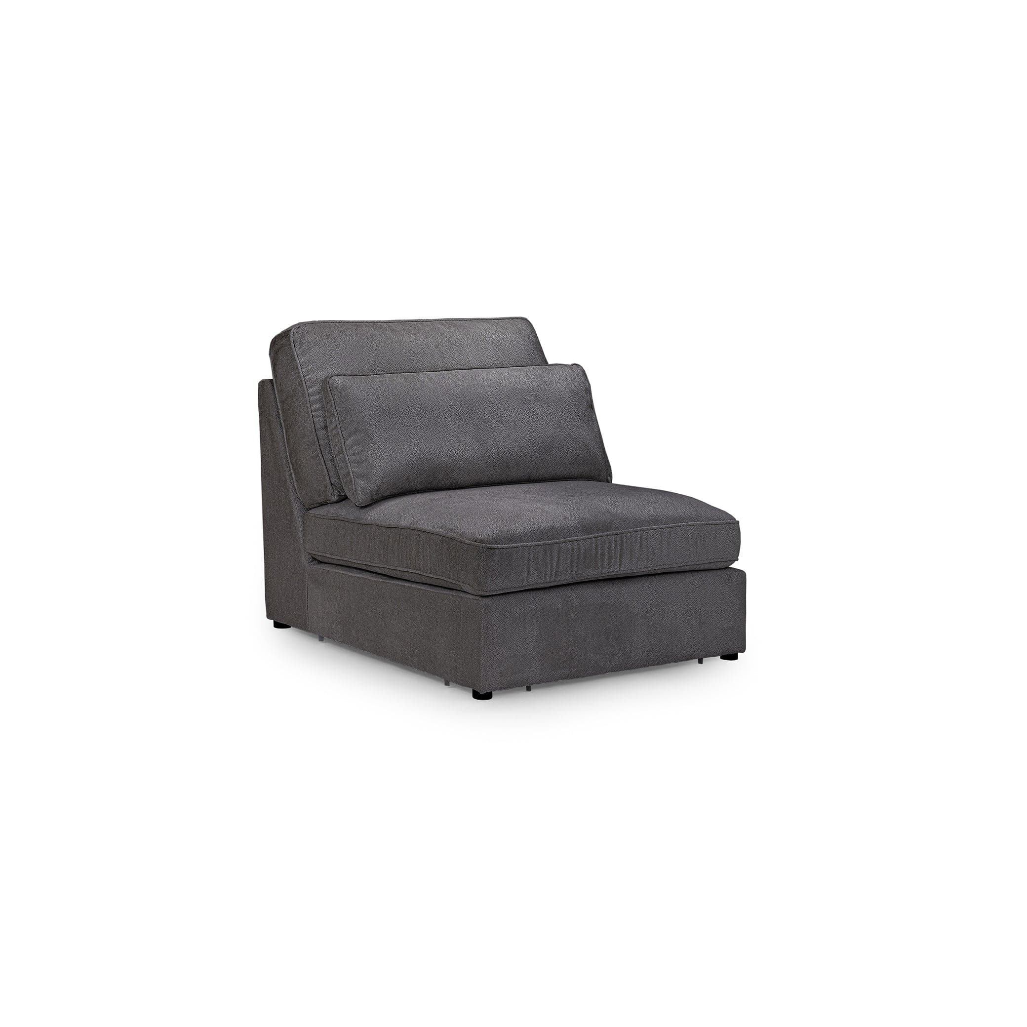 Modena Modular Sofa, Grey Armless Piece - front view (7024761045056)