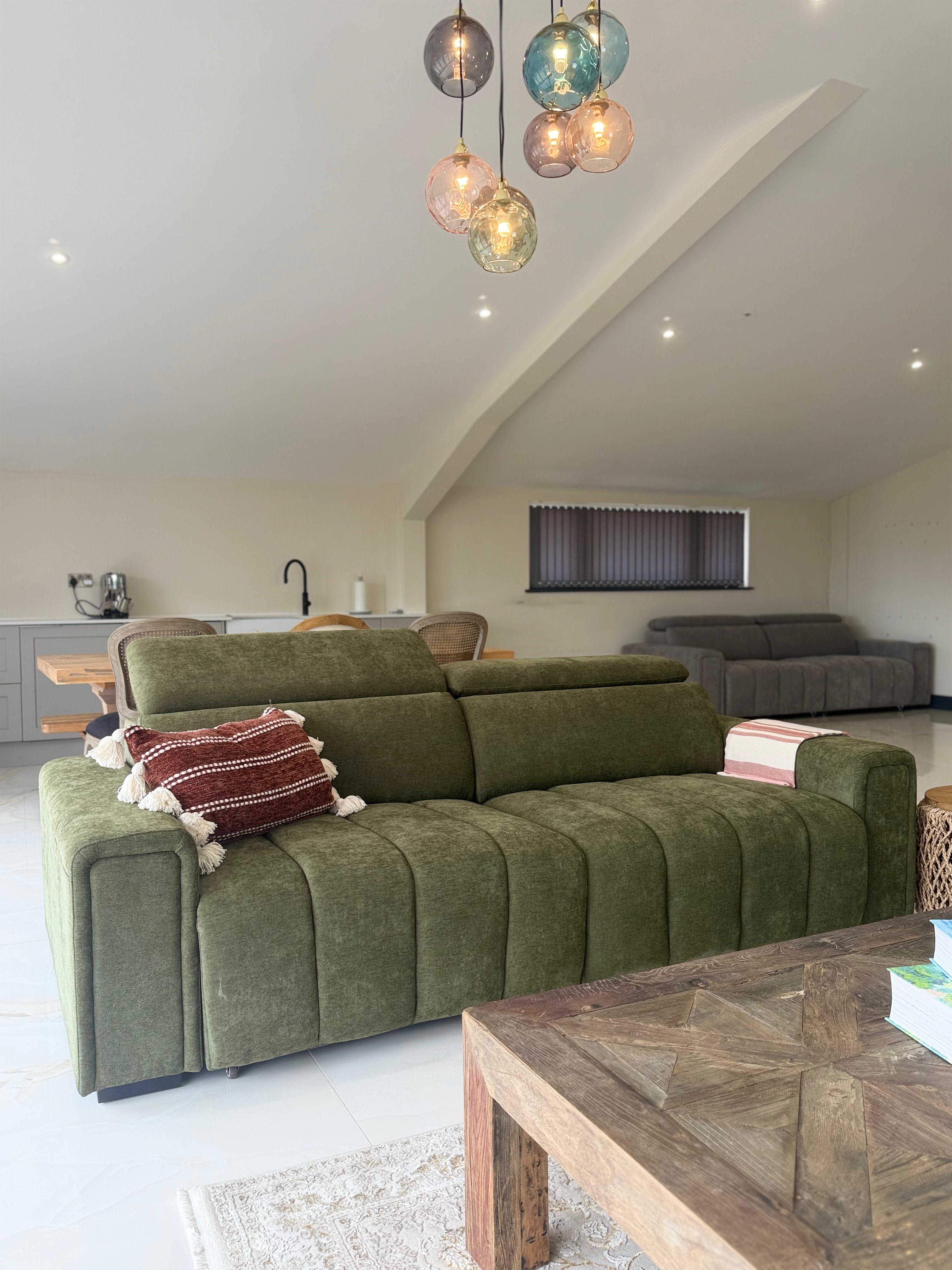 April Electric Sofabed Green 3 Seater - AMC Furniture