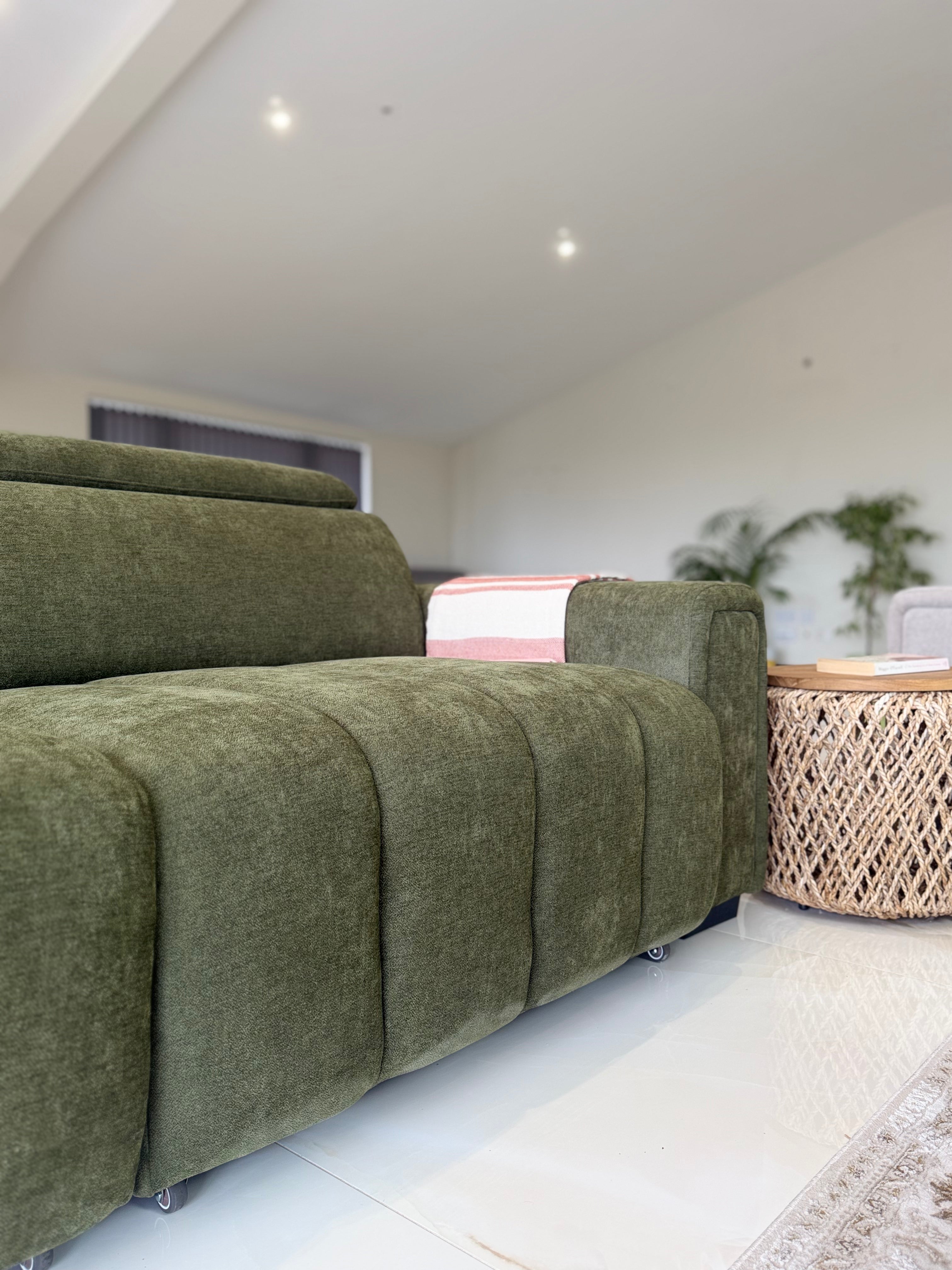 April Electric Sofabed Green 3 Seater - AMC Furniture