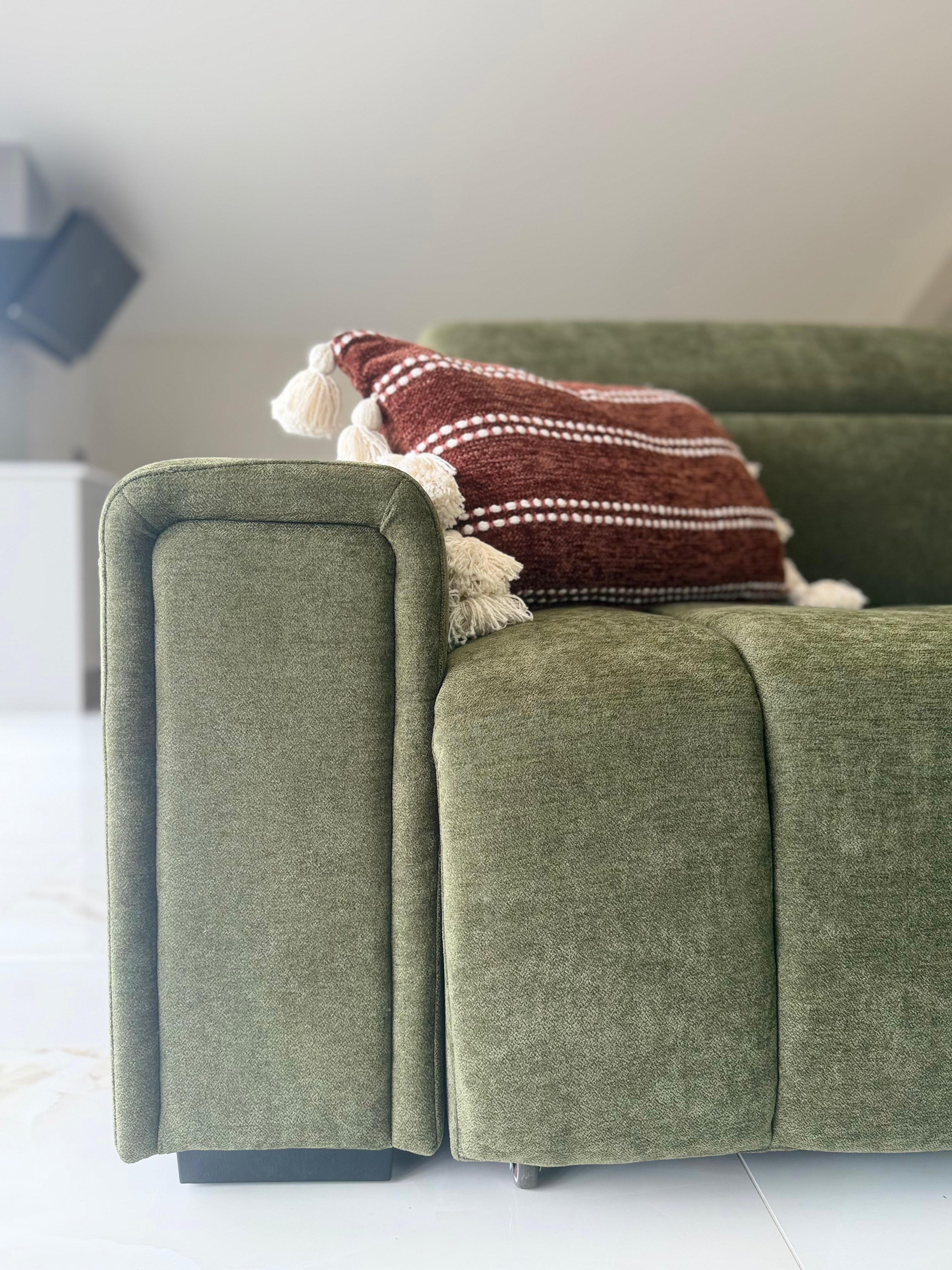 April Electric Sofabed Green 3 Seater - AMC Furniture