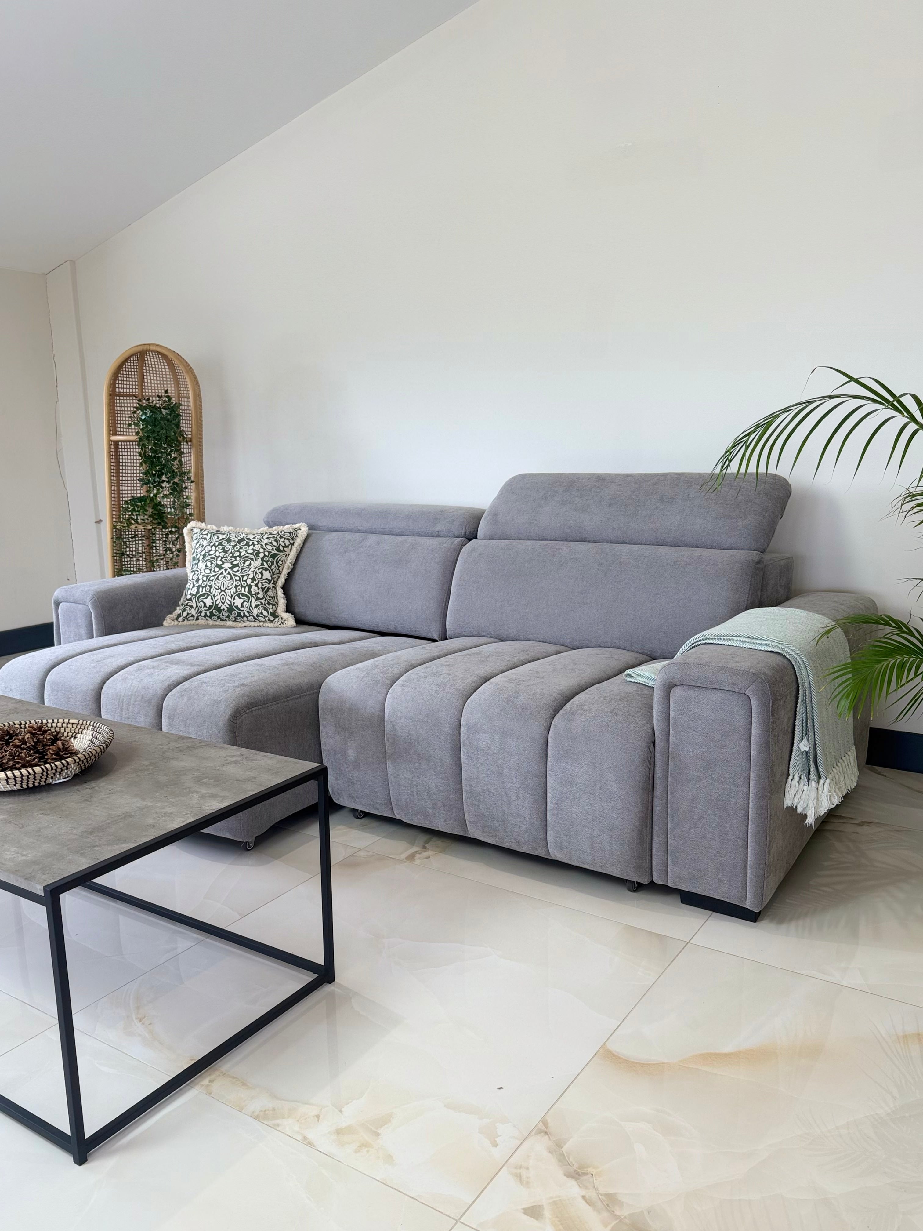 April Electric Sofabed Grey 3 Seater - AMC Furniture