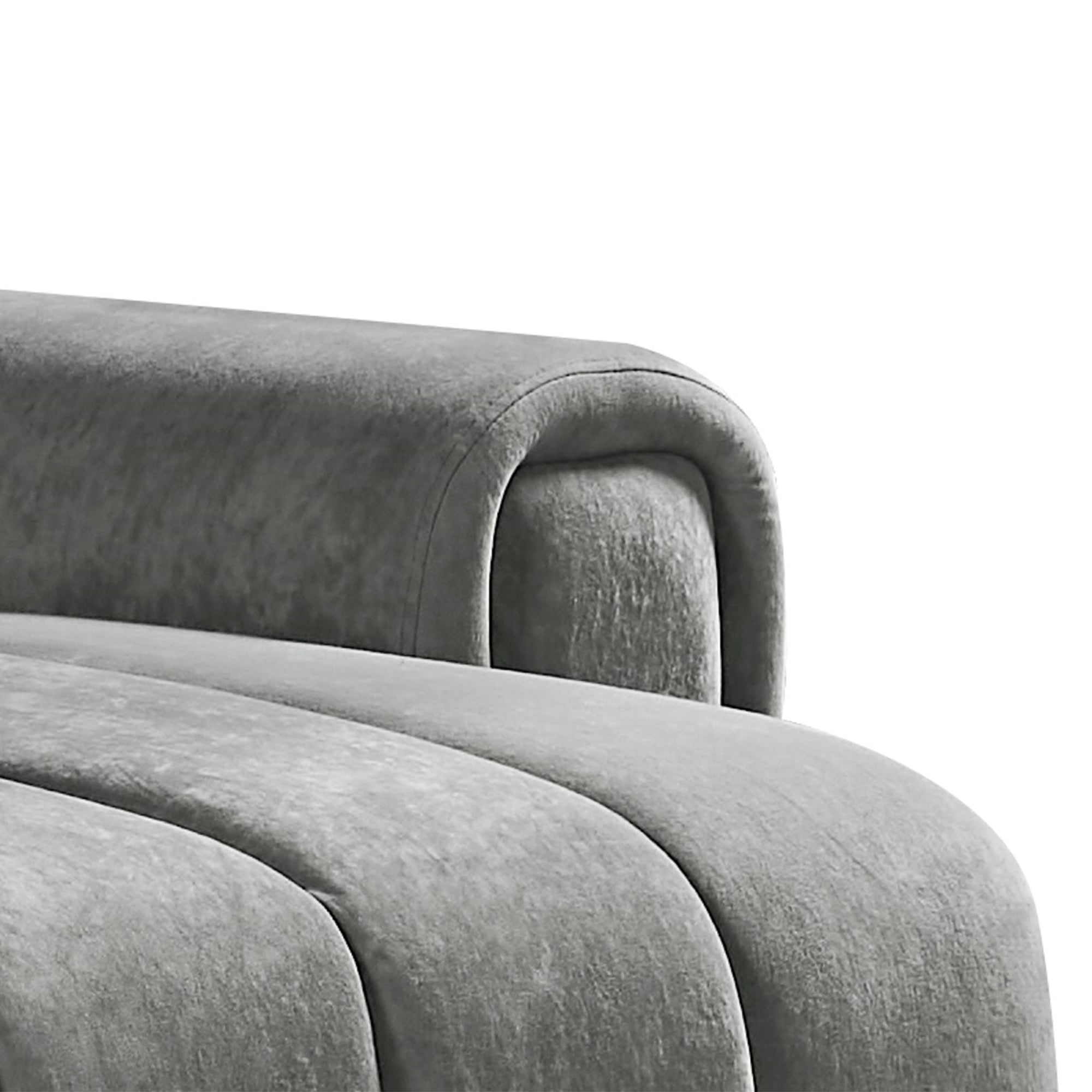 Molly Electric Reclining 3 Seater Sofa in Soft Brushed Suede Effect Grey - arm view 2 (15376316629370)