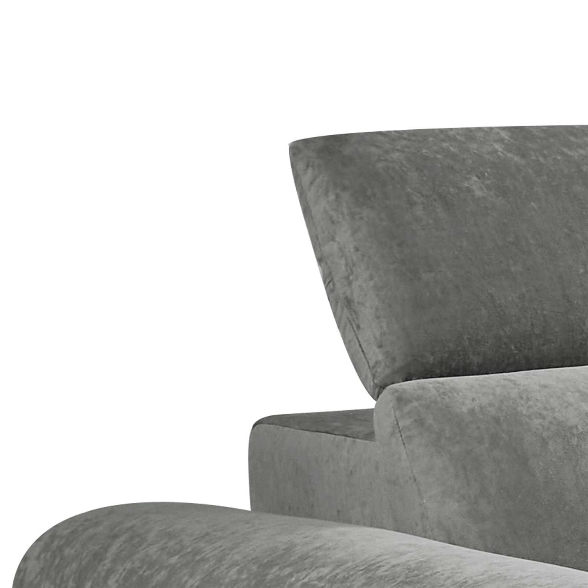 Molly Electric Reclining 3 Seater Sofa in Soft Brushed Suede Effect Grey - view 4 (15376316629370)
