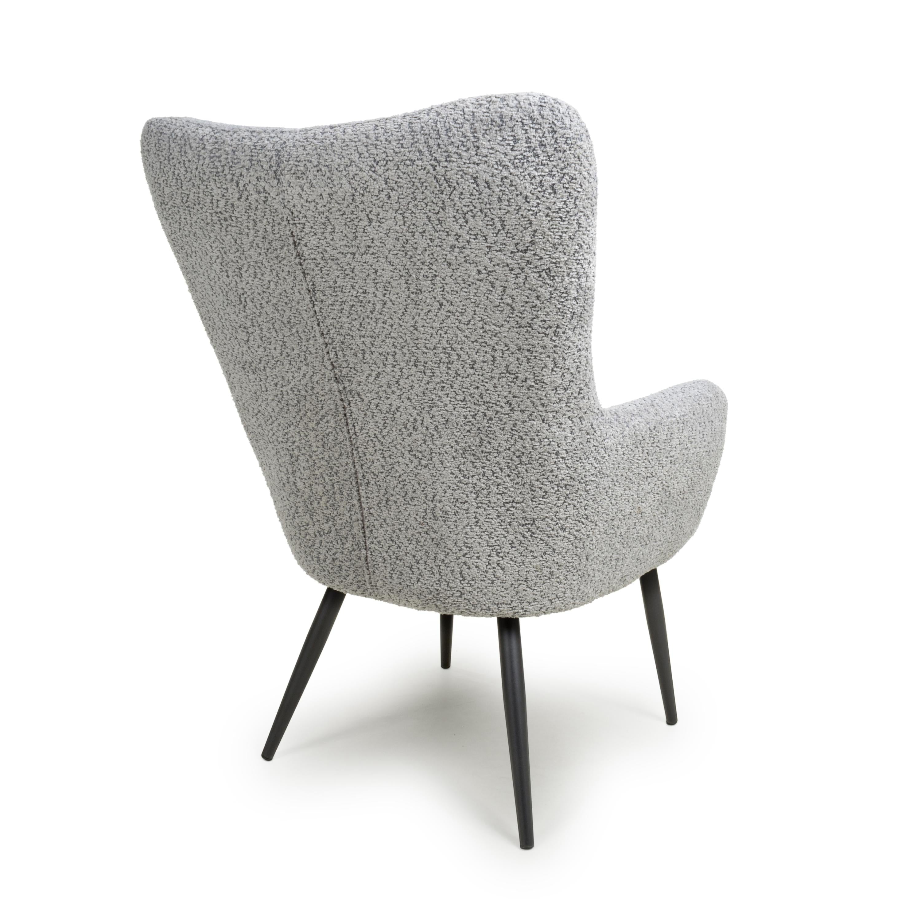 Monaco Textured Chenille Effect Grey Armchair - back view (7019401642048)