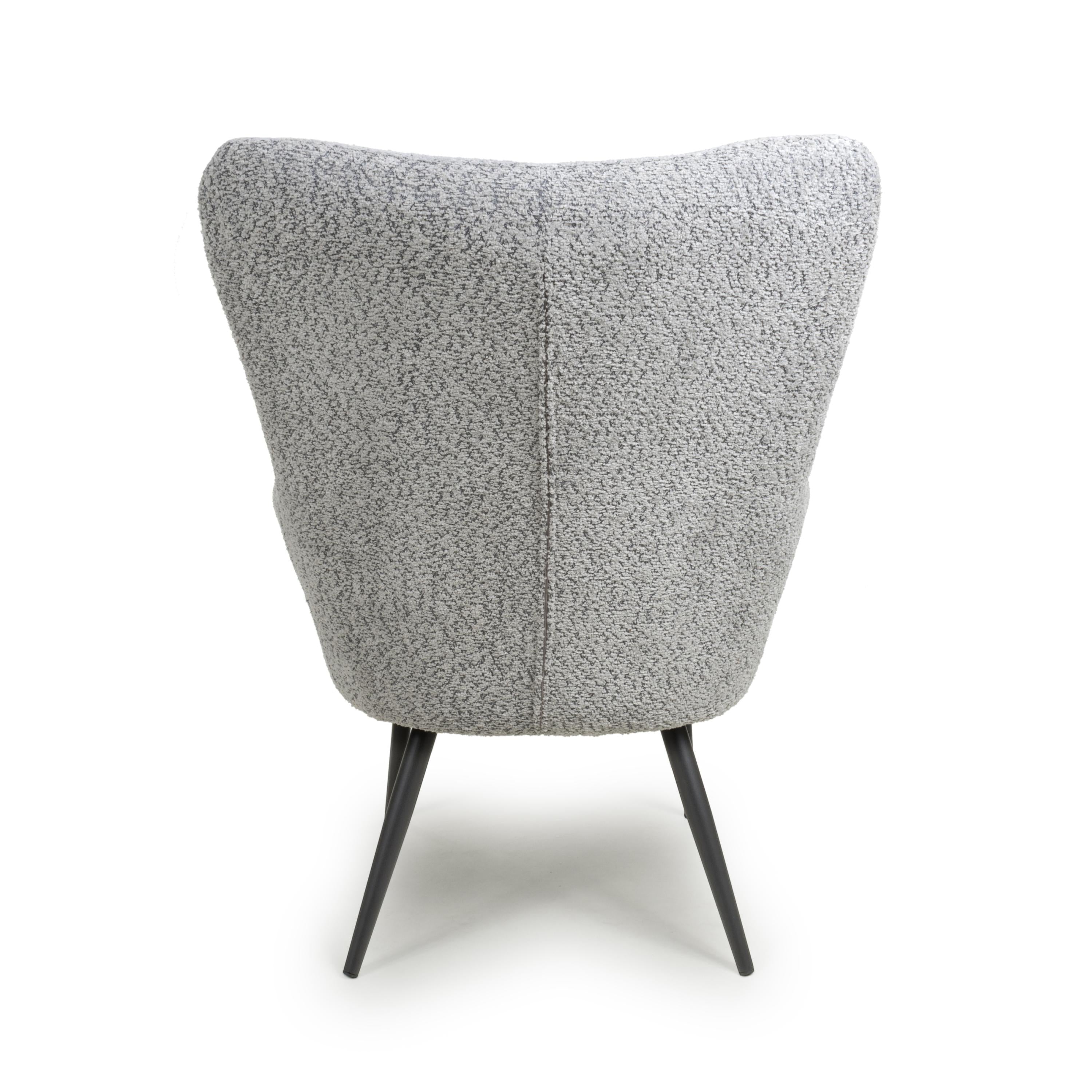 Monaco Textured Chenille Effect Grey Armchair - back view 1 (7019401642048)