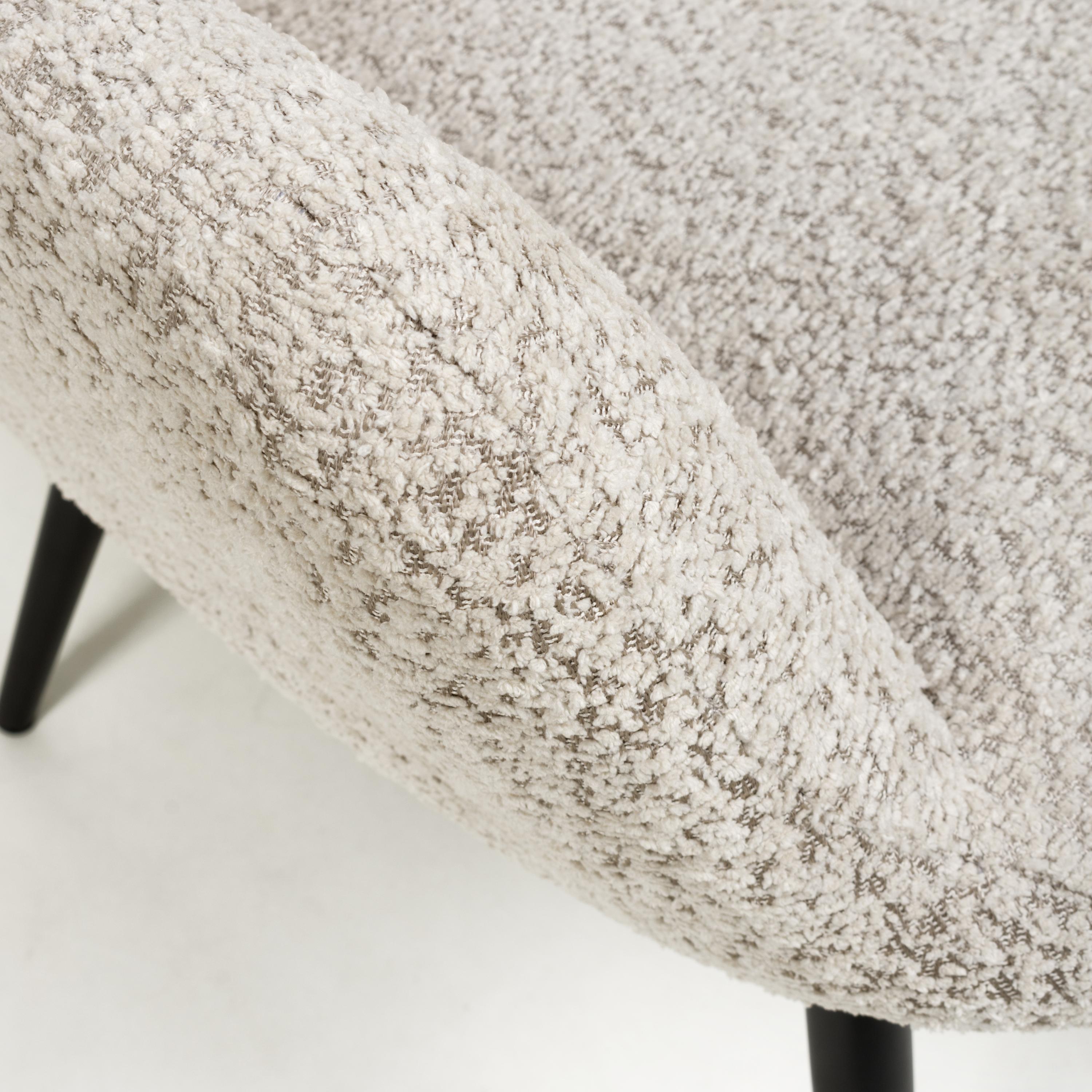 Monaco Textured Chenille Effect Mink Armchair - close up view (7019401674816)