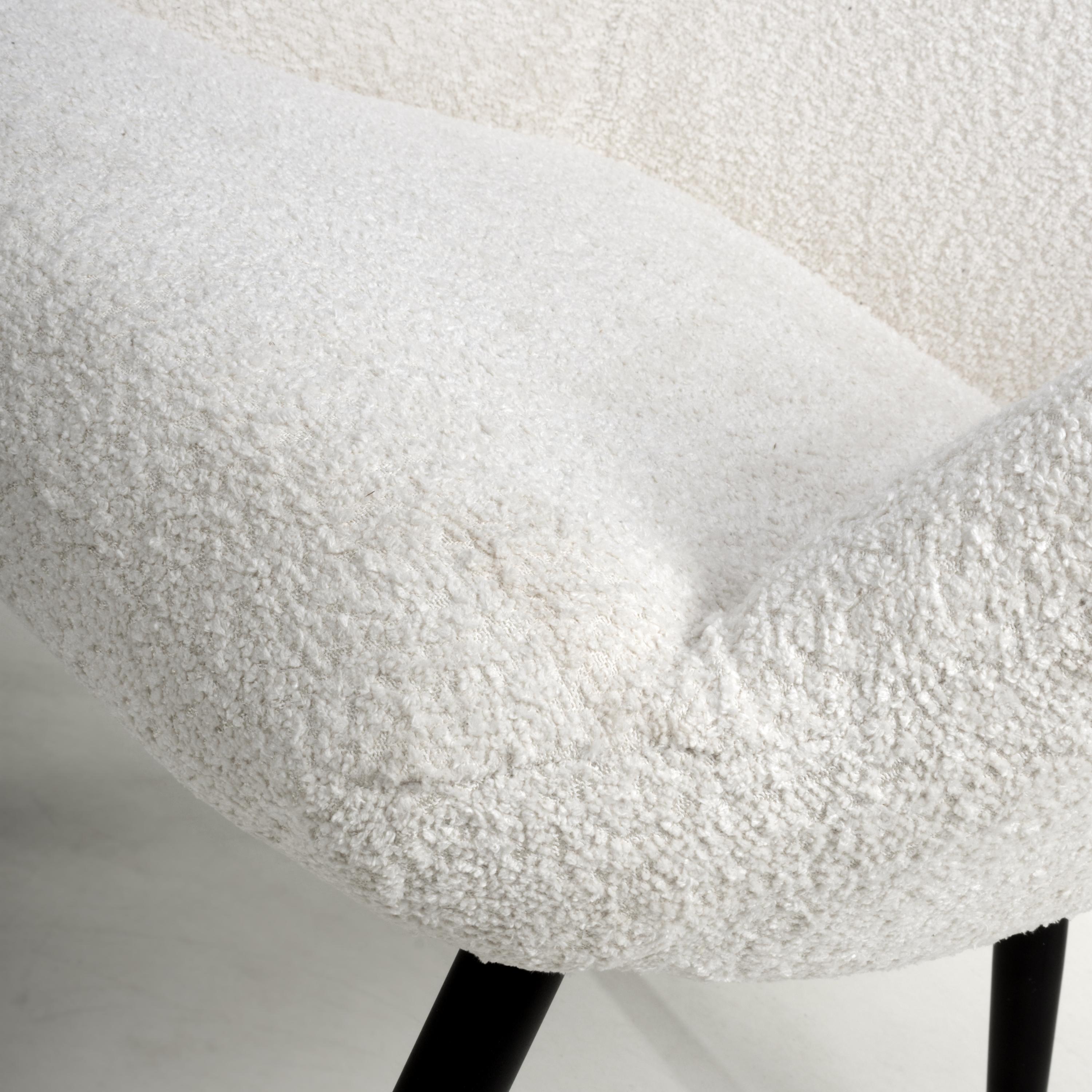 Monaco Textured Chenille Effect White Armchair - fabric view (7019401707584)